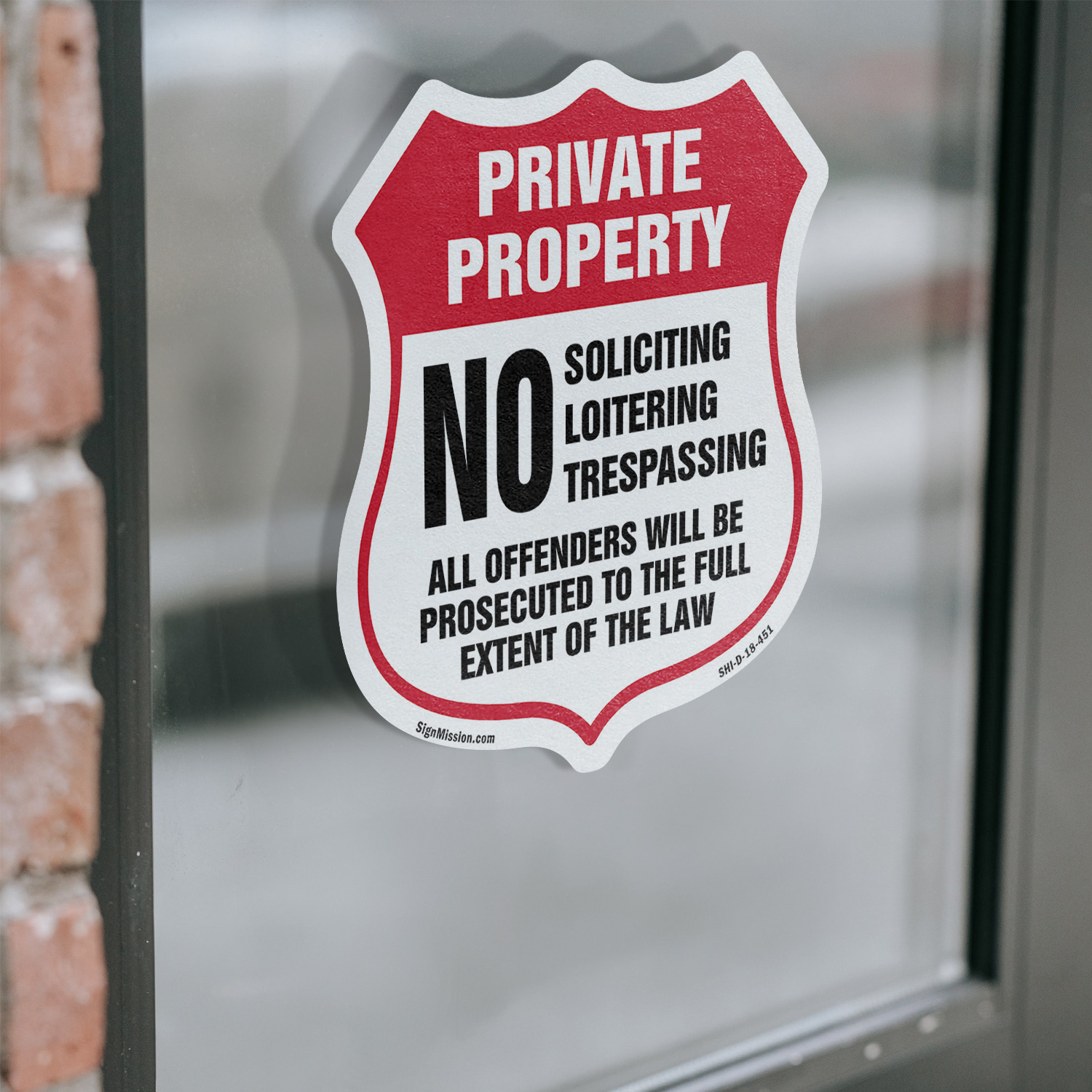 Private Property Shield Sign No Soliciting Loitering Trespas Shield Shaped Sign - Picture 13 of 37