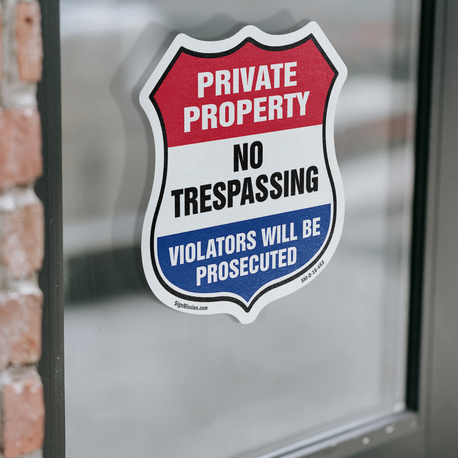 Private Property Shield Sign No Trespassing Violators Will B Shield Shaped Sign - Picture 15 of 41
