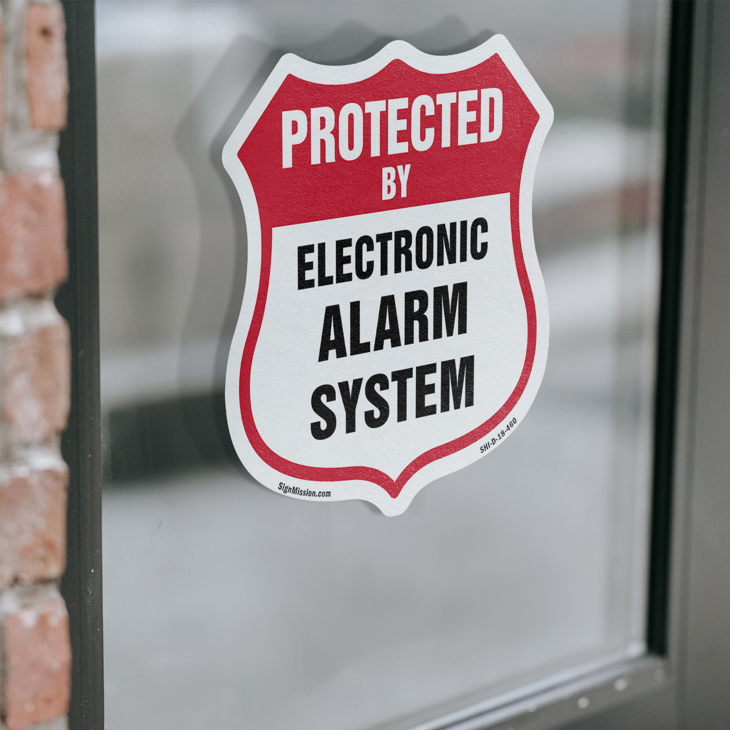 Security Alarm Shield Sign Protected By Electronic Alarm Sys Shield Shaped Sign - Picture 15 of 41