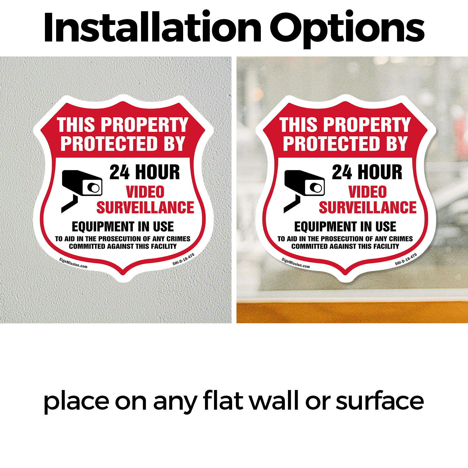 Video Surveillance Shield Sign This Property Protected By 24 Shield Shaped Sign - Picture 14 of 41