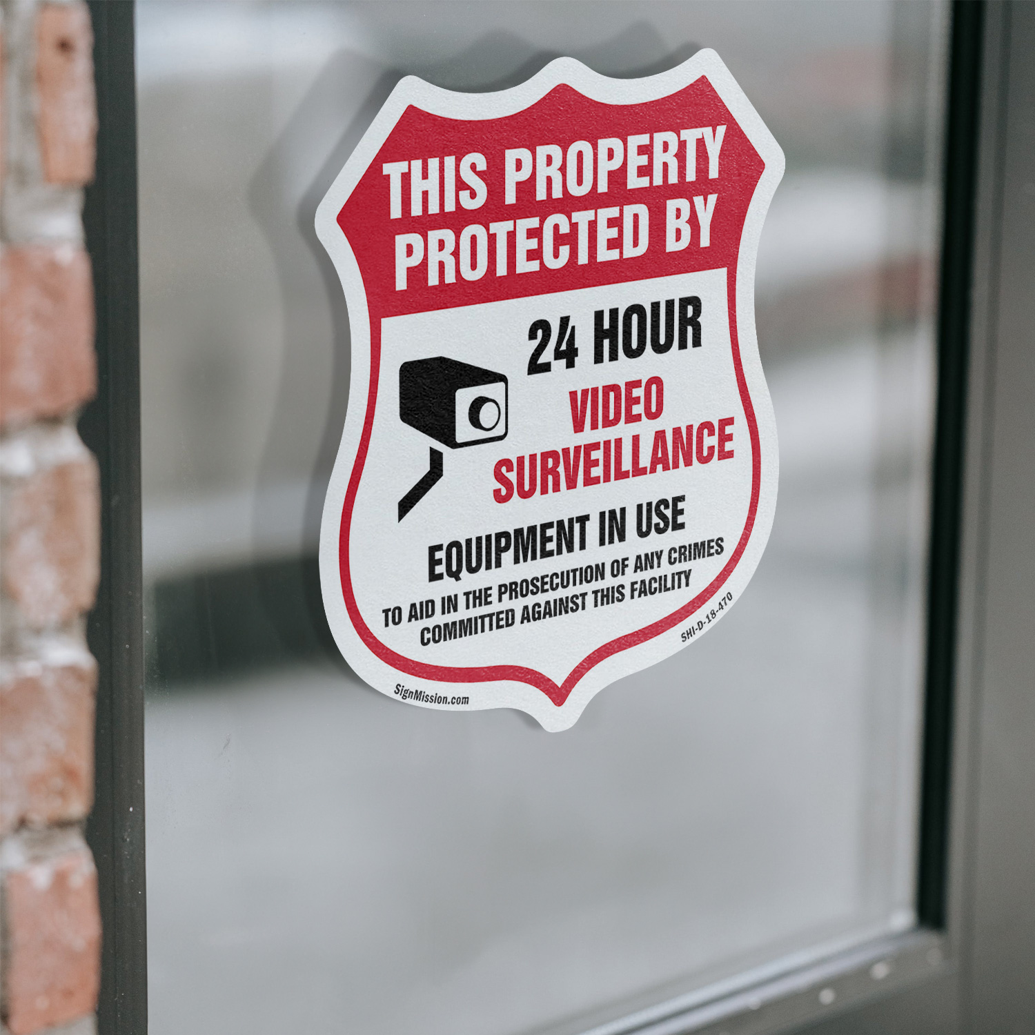 Video Surveillance Shield Sign This Property Protected By 24 Shield Shaped Sign - Picture 15 of 41