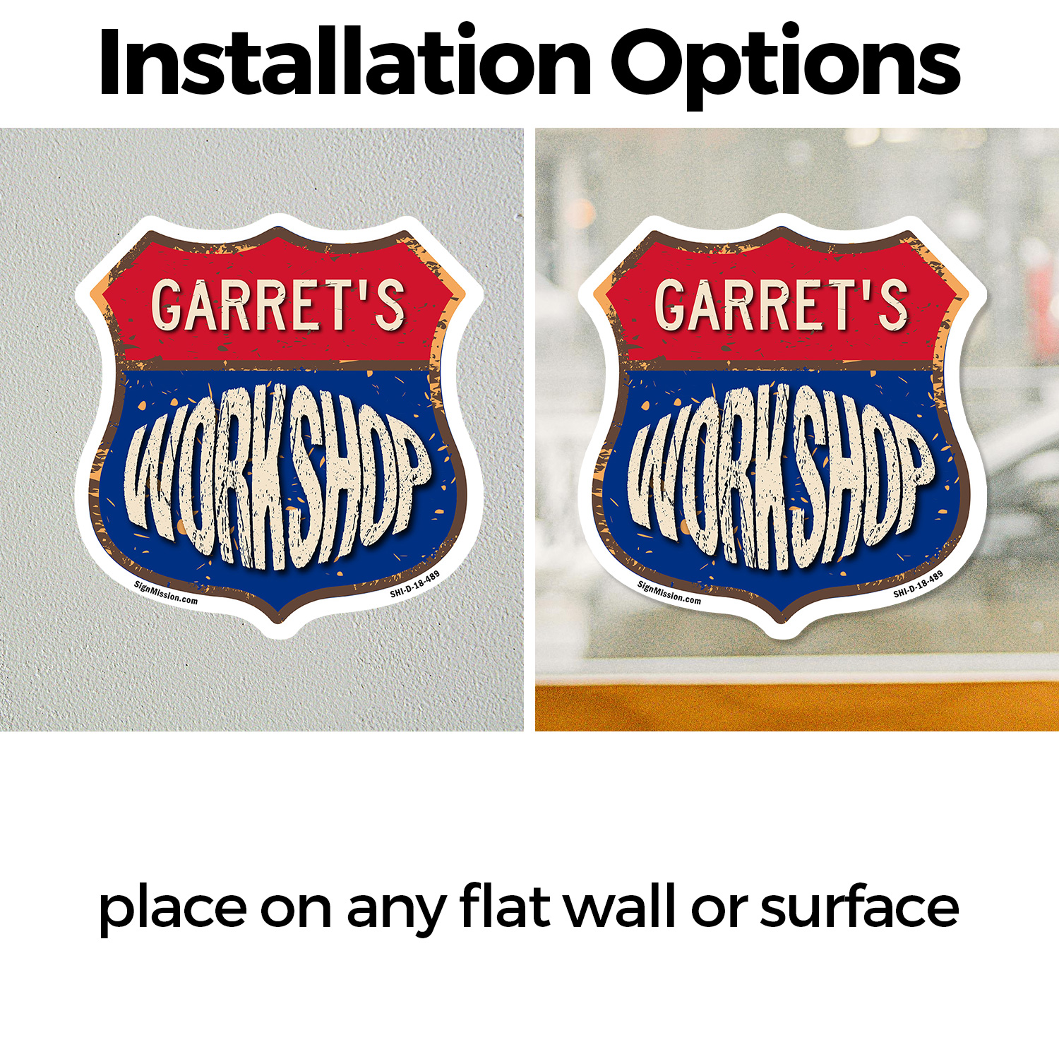 Garret's Workshop Shield Shaped Sign Weather Resistant Crafted in the USA - Picture 14 of 41