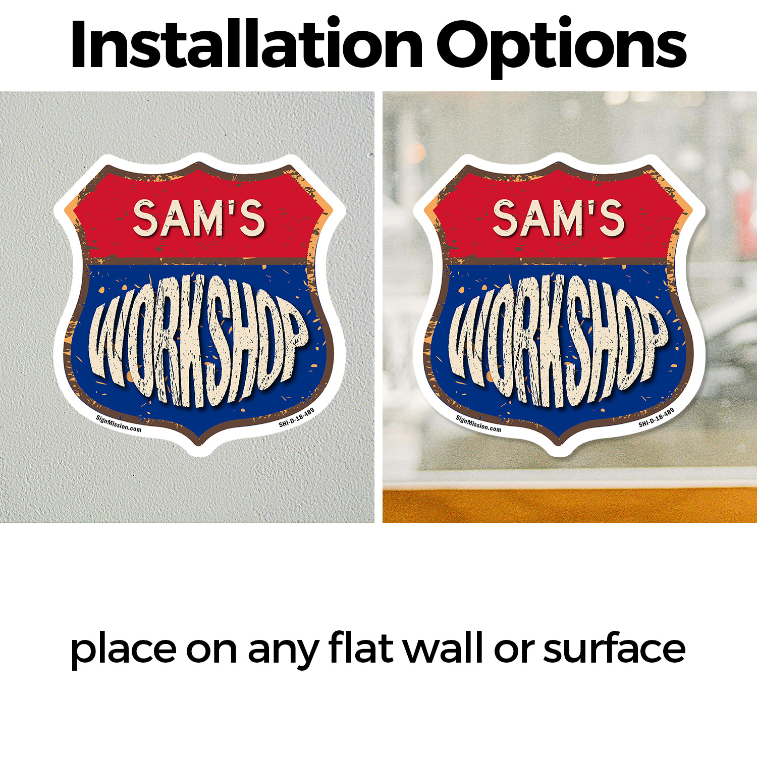 Sam's Workshop Shield Shaped Sign Weather Resistant Crafted in the USA - Picture 14 of 41