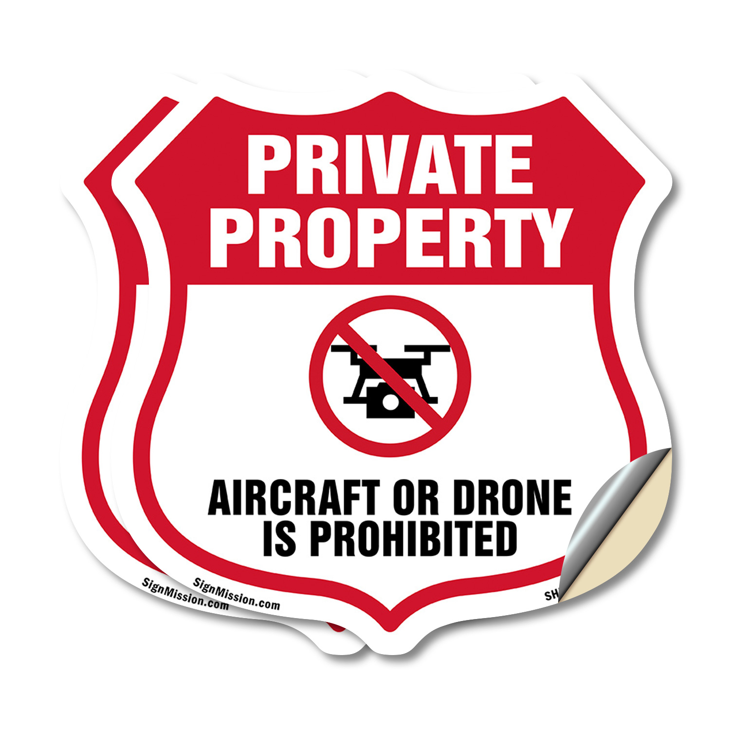 No Drone Shield Sign Aircraft Or Drone Is Prohibited Shield Shaped Sign - Picture 14 of 49