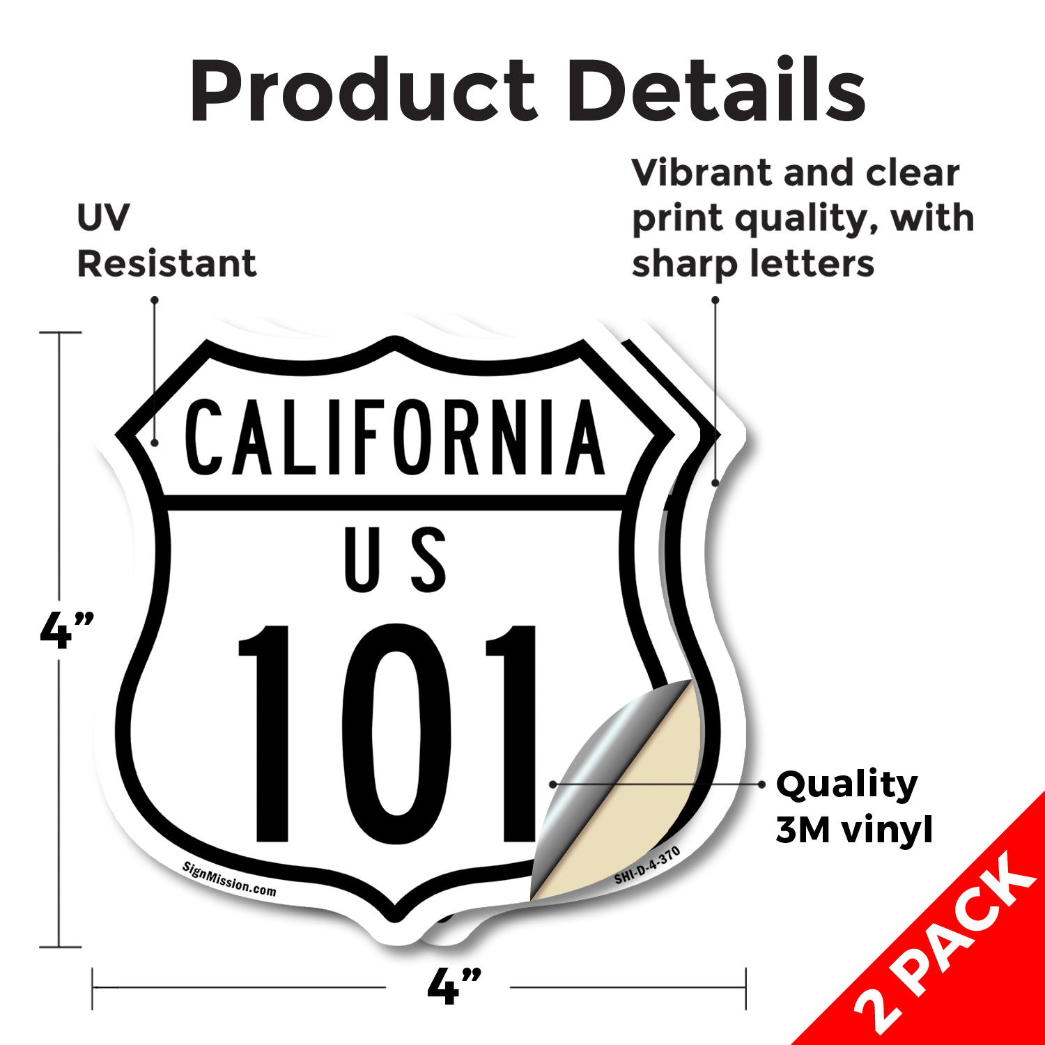 California Route Marker Shield Sign Us 101 Shield Shaped Sign Weather Resistant - Picture 13 of 41