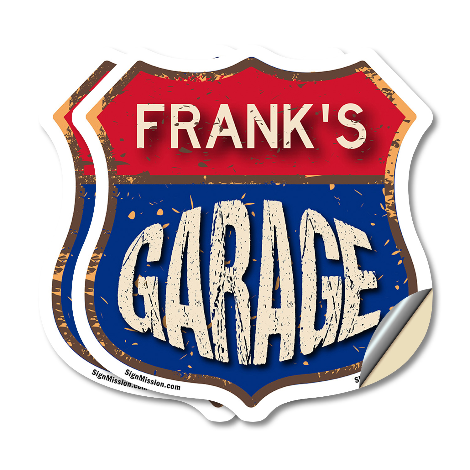 Frank's Garage Shield Shaped Sign Weather Resistant Crafted in the USA - Picture 12 of 41
