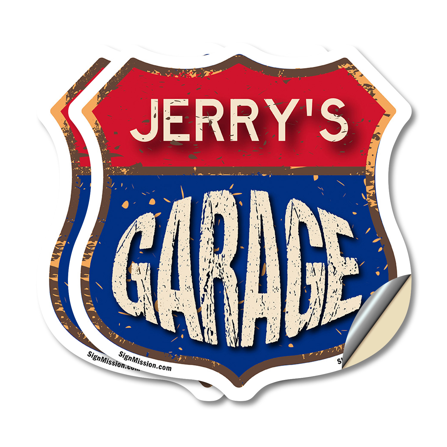 Jerry's Garage Shield Shaped Sign Weather Resistant Crafted in the USA - Picture 12 of 41