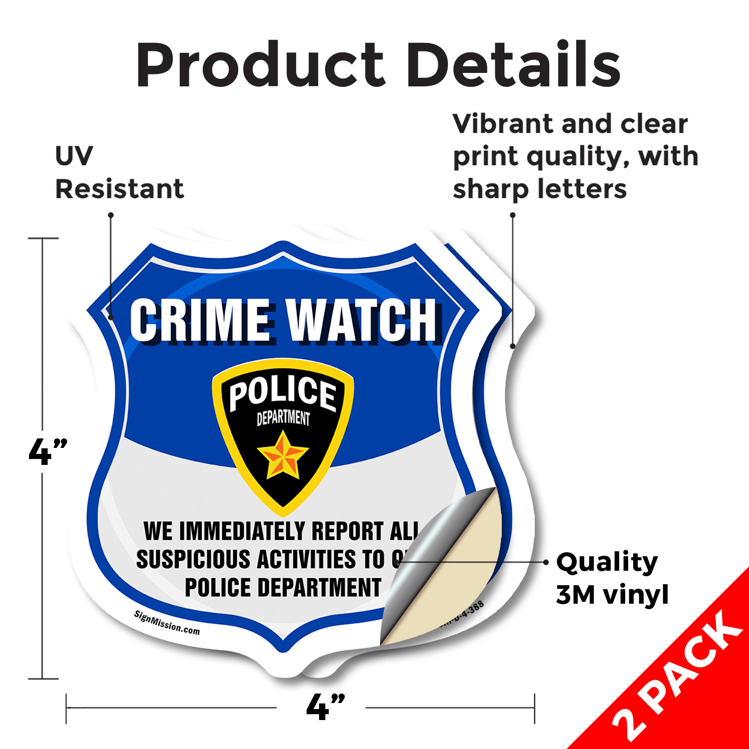 Neighborhood Crime Watch Shield Sign We Immediately Report A Shield Shaped Sign - Picture 13 of 41