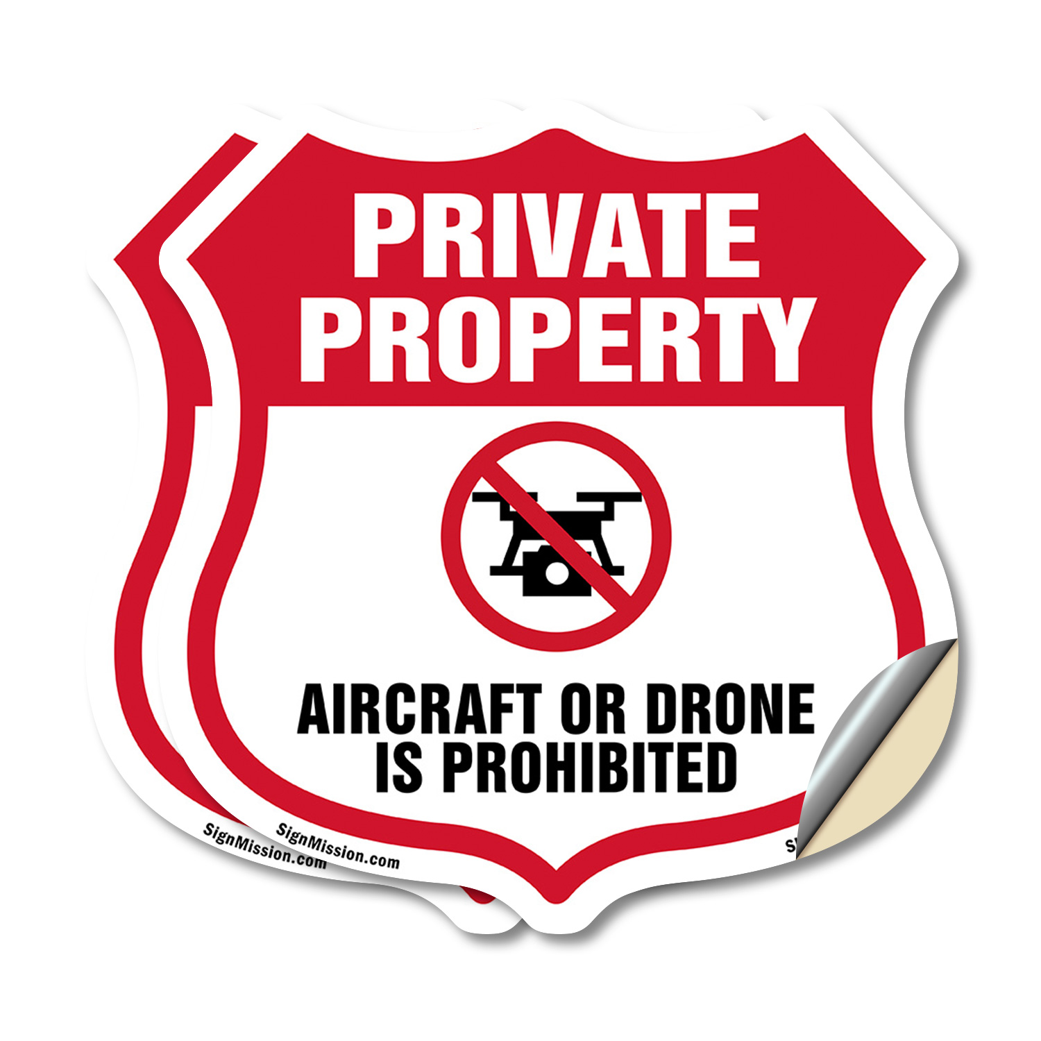 No Drone Shield Sign Aircraft Or Drone Is Prohibited Shield Shaped Sign - Picture 20 of 49