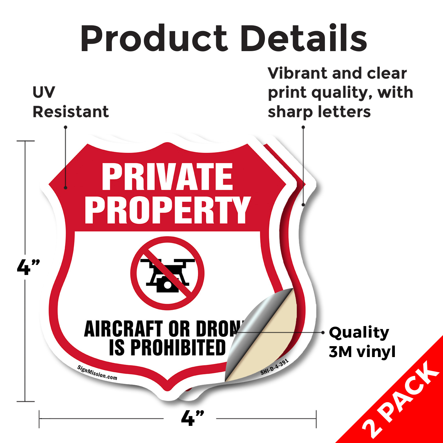 No Drone Shield Sign Aircraft Or Drone Is Prohibited Shield Shaped Sign - Picture 21 of 49