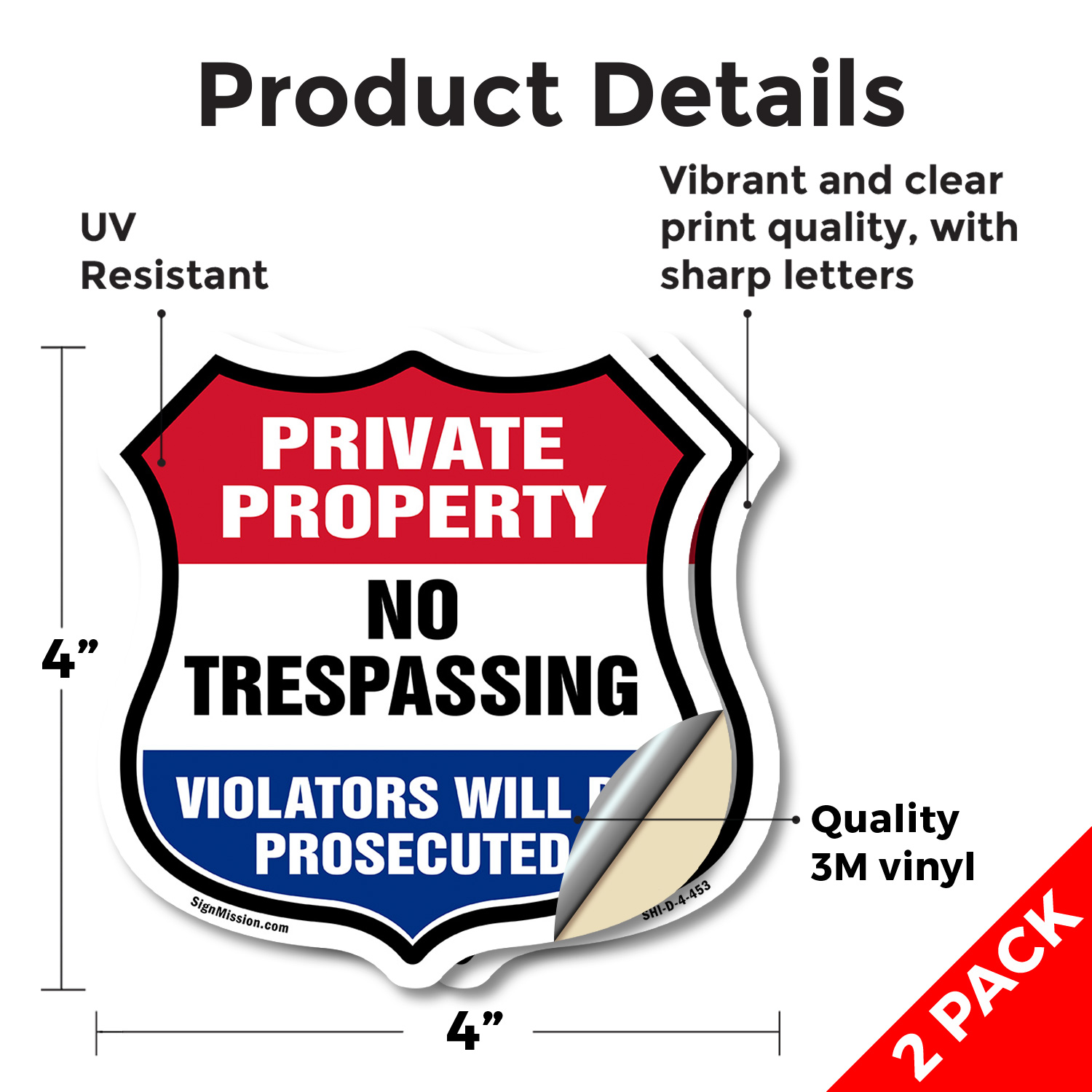 Private Property Shield Sign No Trespassing Violators Will B Shield Shaped Sign - Picture 13 of 41