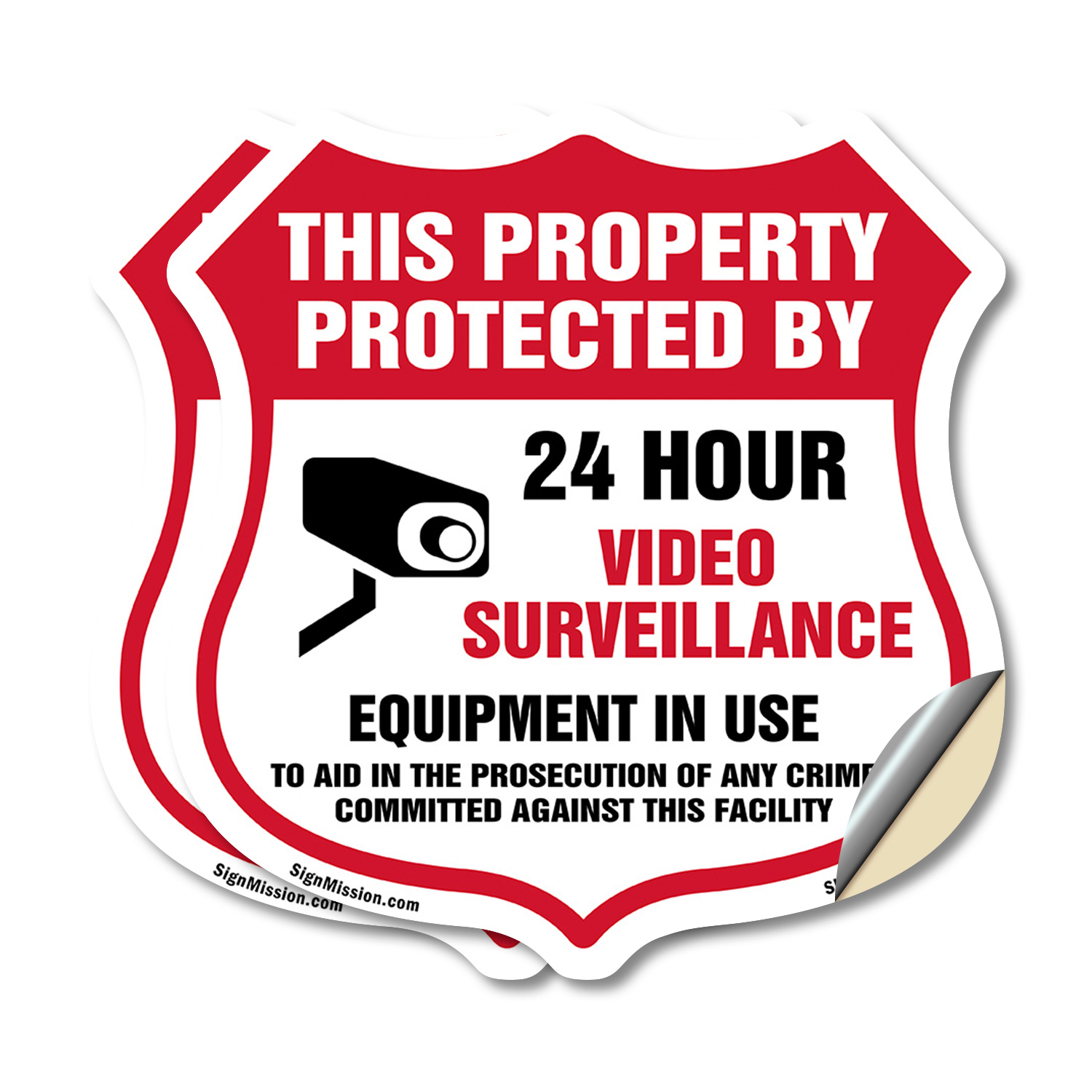 Video Surveillance Shield Sign This Property Protected By 24 Shield Shaped Sign - Picture 12 of 41