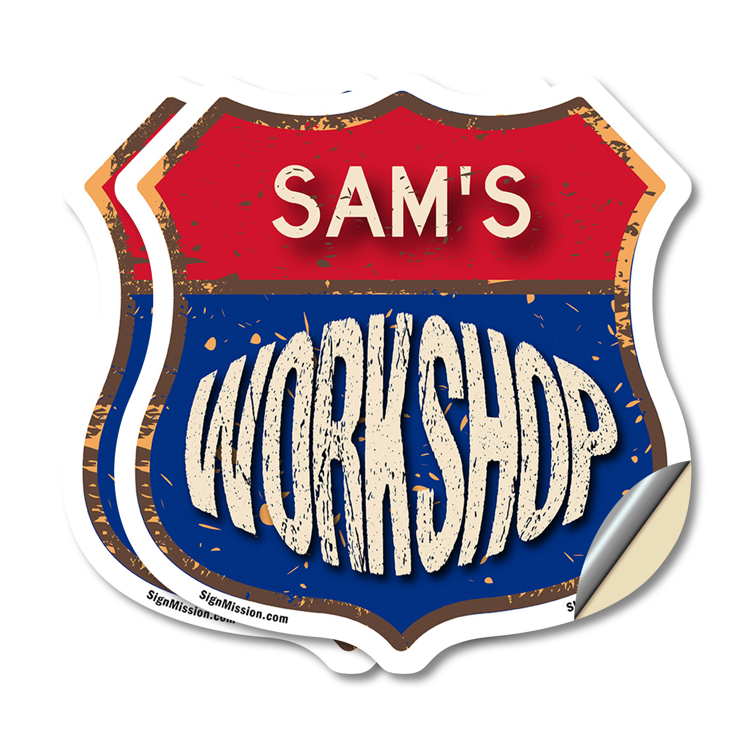 Sam's Workshop Shield Shaped Sign Weather Resistant Crafted in the USA - Picture 12 of 41