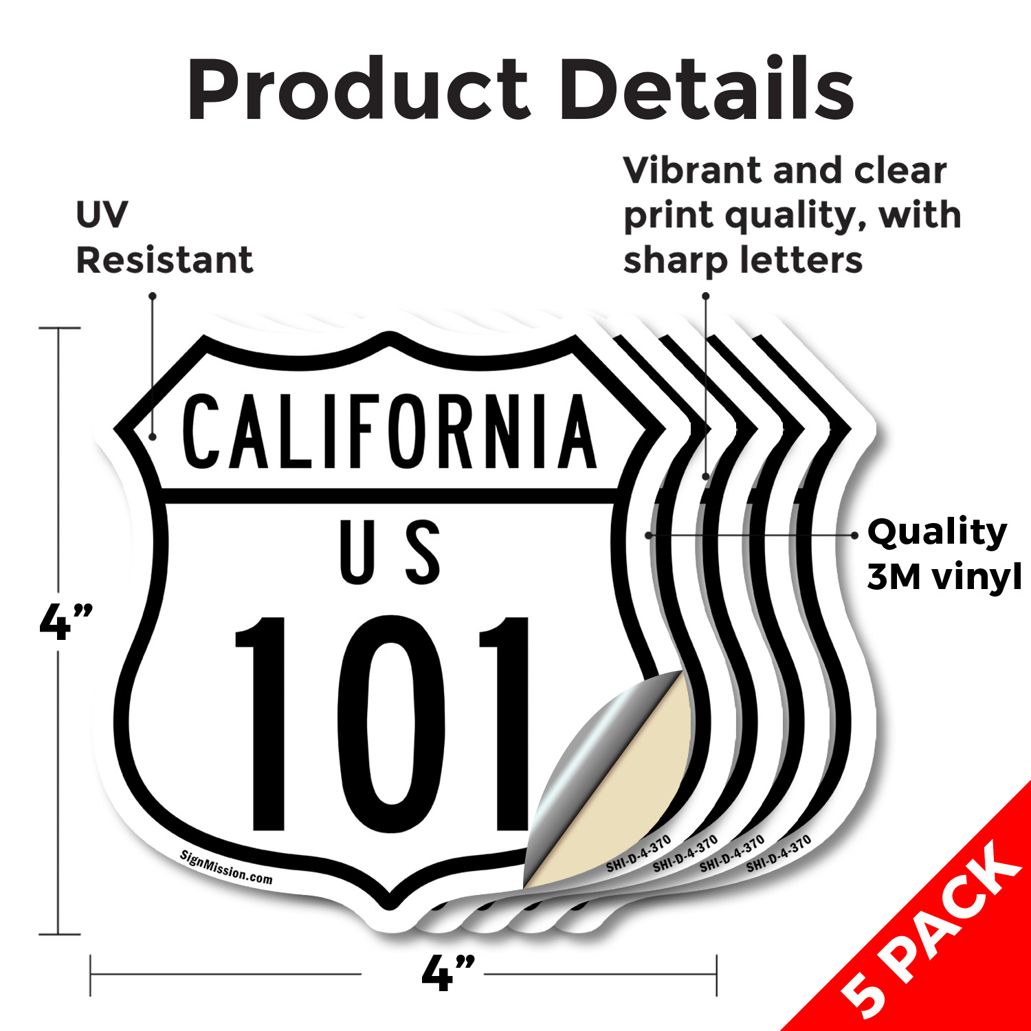 California Route Marker Shield Sign Us 101 Shield Shaped Sign Weather Resistant - Picture 21 of 41