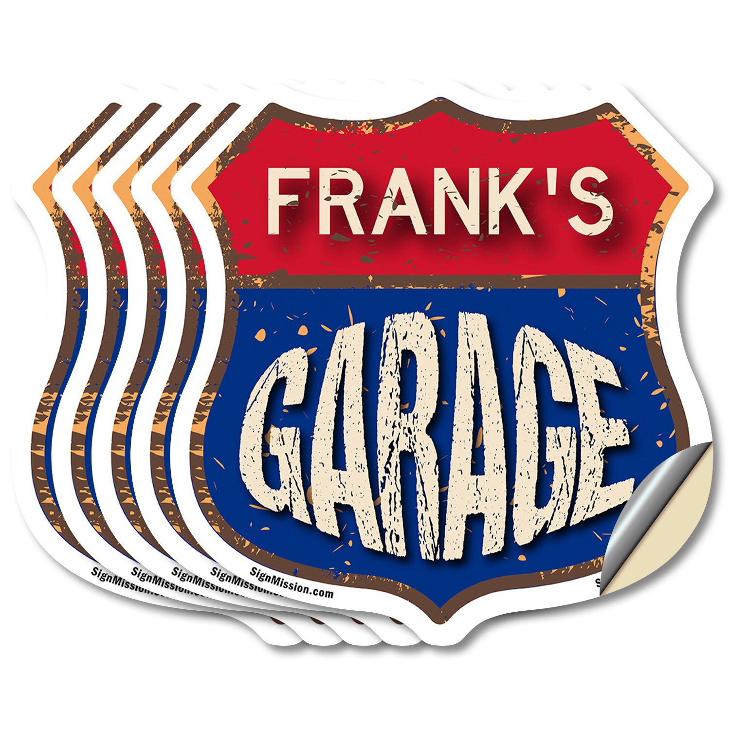 Frank's Garage Shield Shaped Sign Weather Resistant Crafted in the USA - Picture 20 of 41