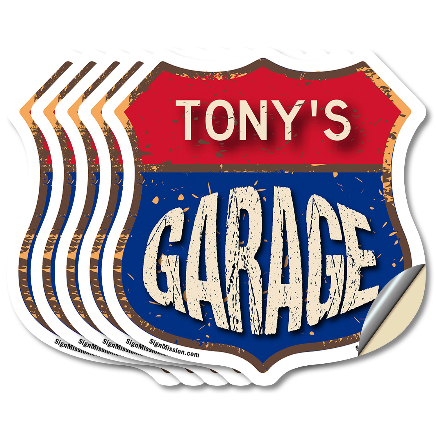 Tony's Garage Shield Shaped Sign Weather Resistant Crafted in the USA - Picture 20 of 41
