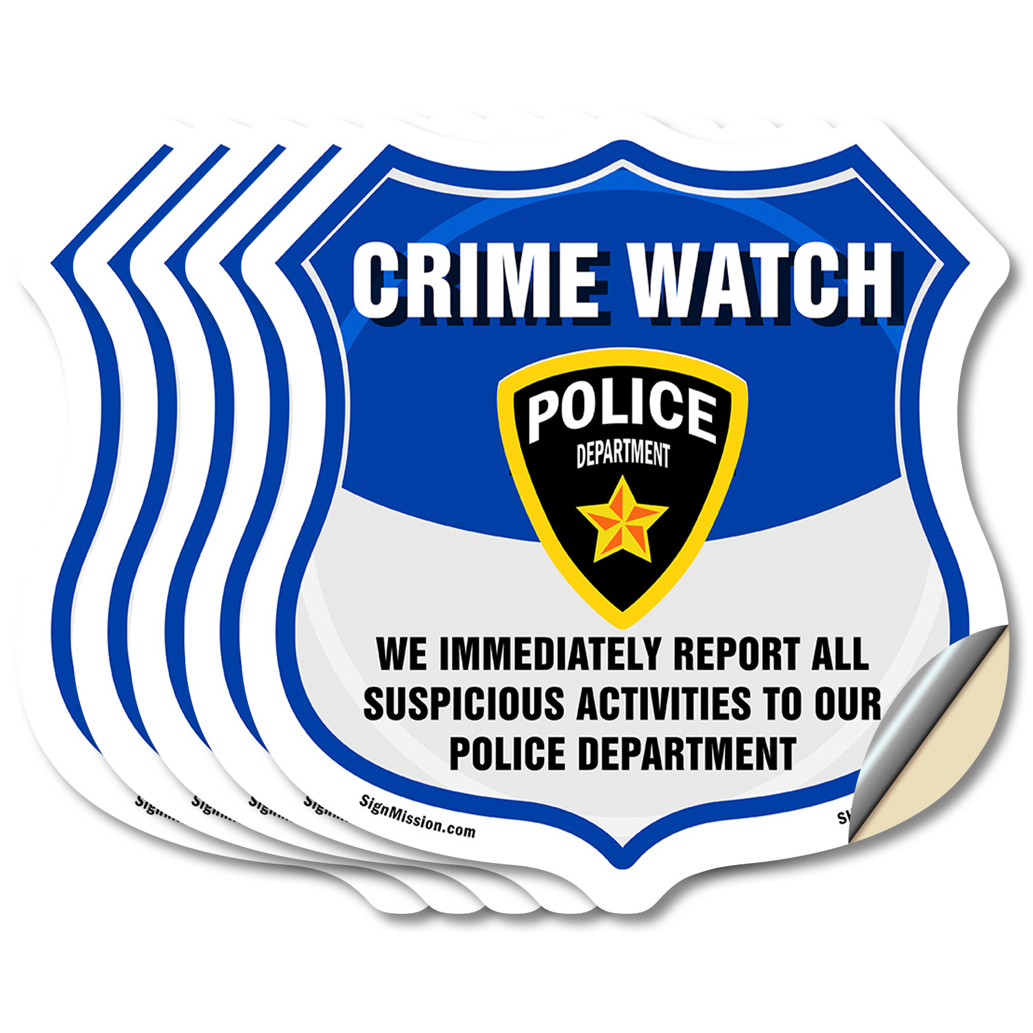 Neighborhood Crime Watch Shield Sign We Immediately Report A Shield Shaped Sign - Picture 20 of 41