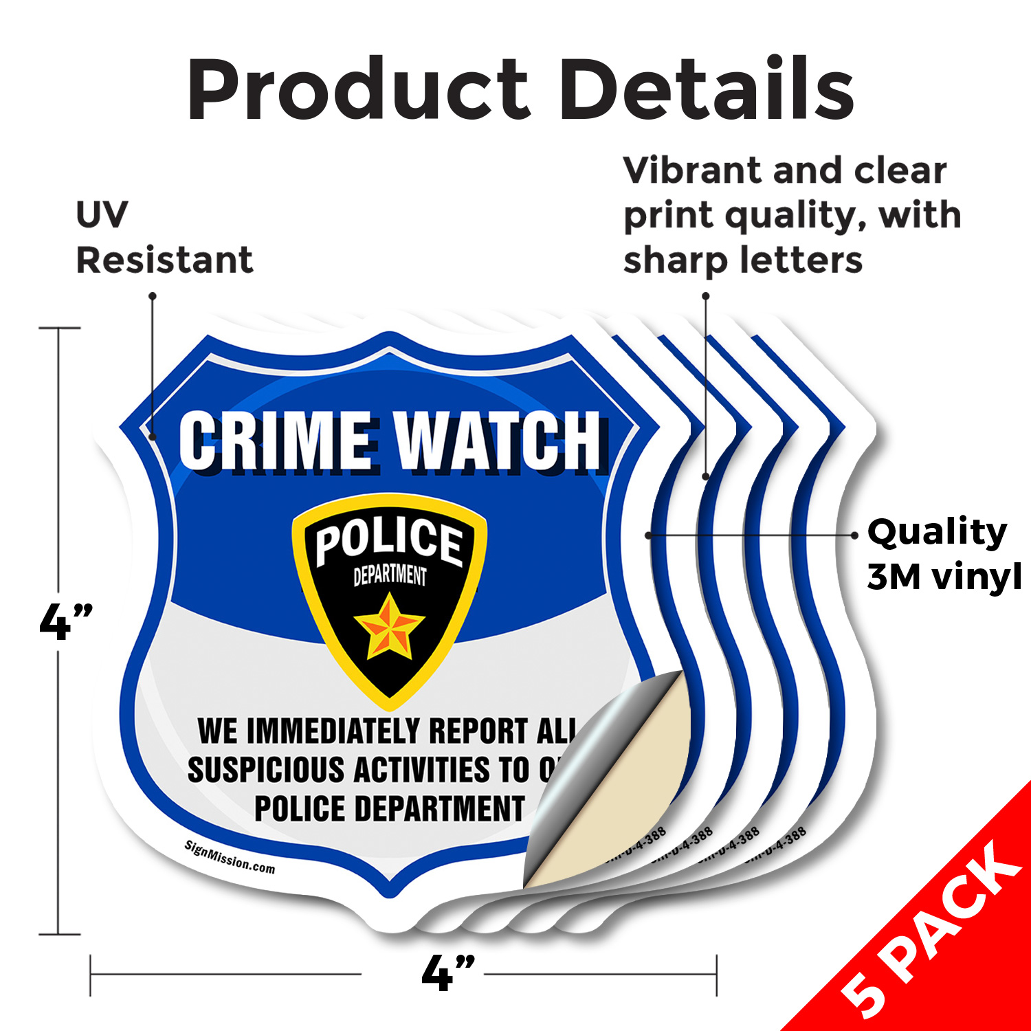 Neighborhood Crime Watch Shield Sign We Immediately Report A Shield Shaped Sign - Picture 21 of 41