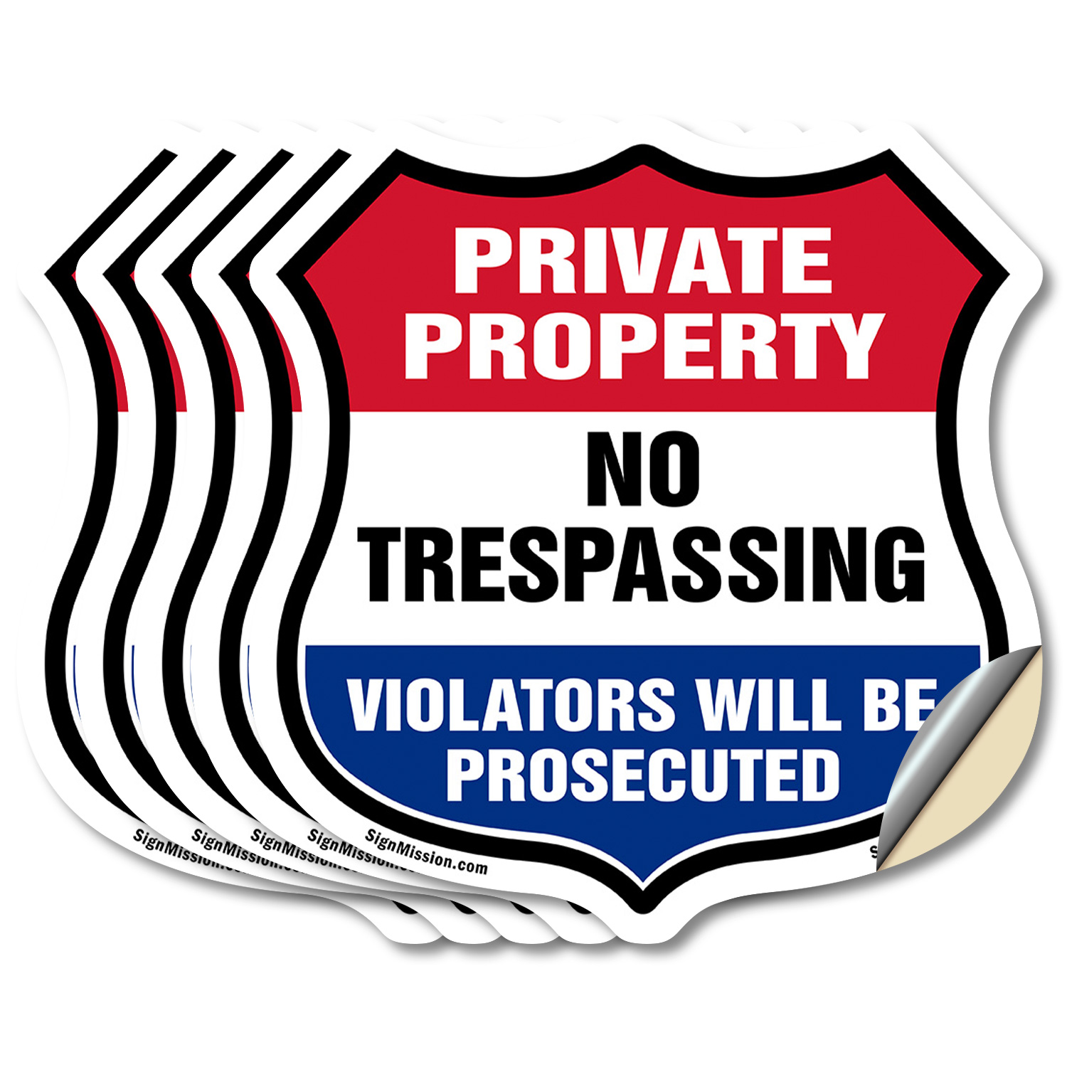 Private Property Shield Sign No Trespassing Violators Will B Shield Shaped Sign - Picture 20 of 41