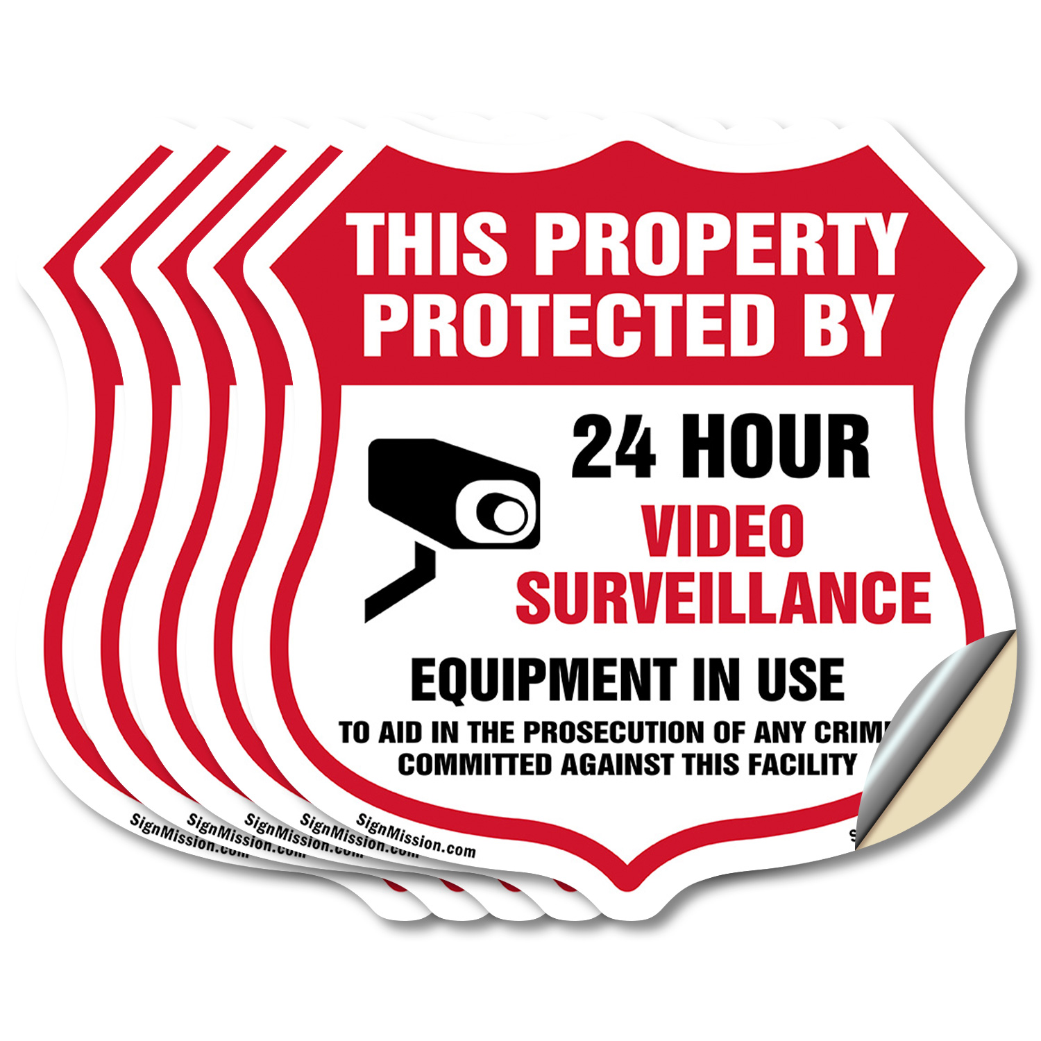 Video Surveillance Shield Sign This Property Protected By 24 Shield Shaped Sign - Picture 20 of 41