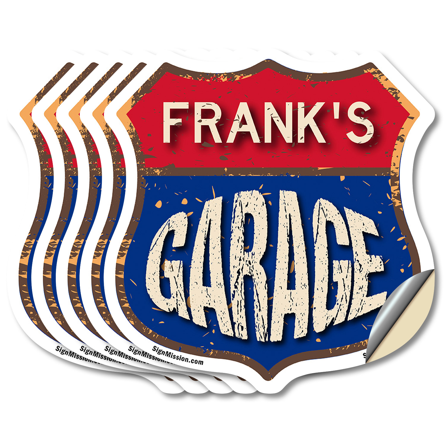 Frank's Garage Shield Shaped Sign Weather Resistant Crafted in the USA - Picture 26 of 41