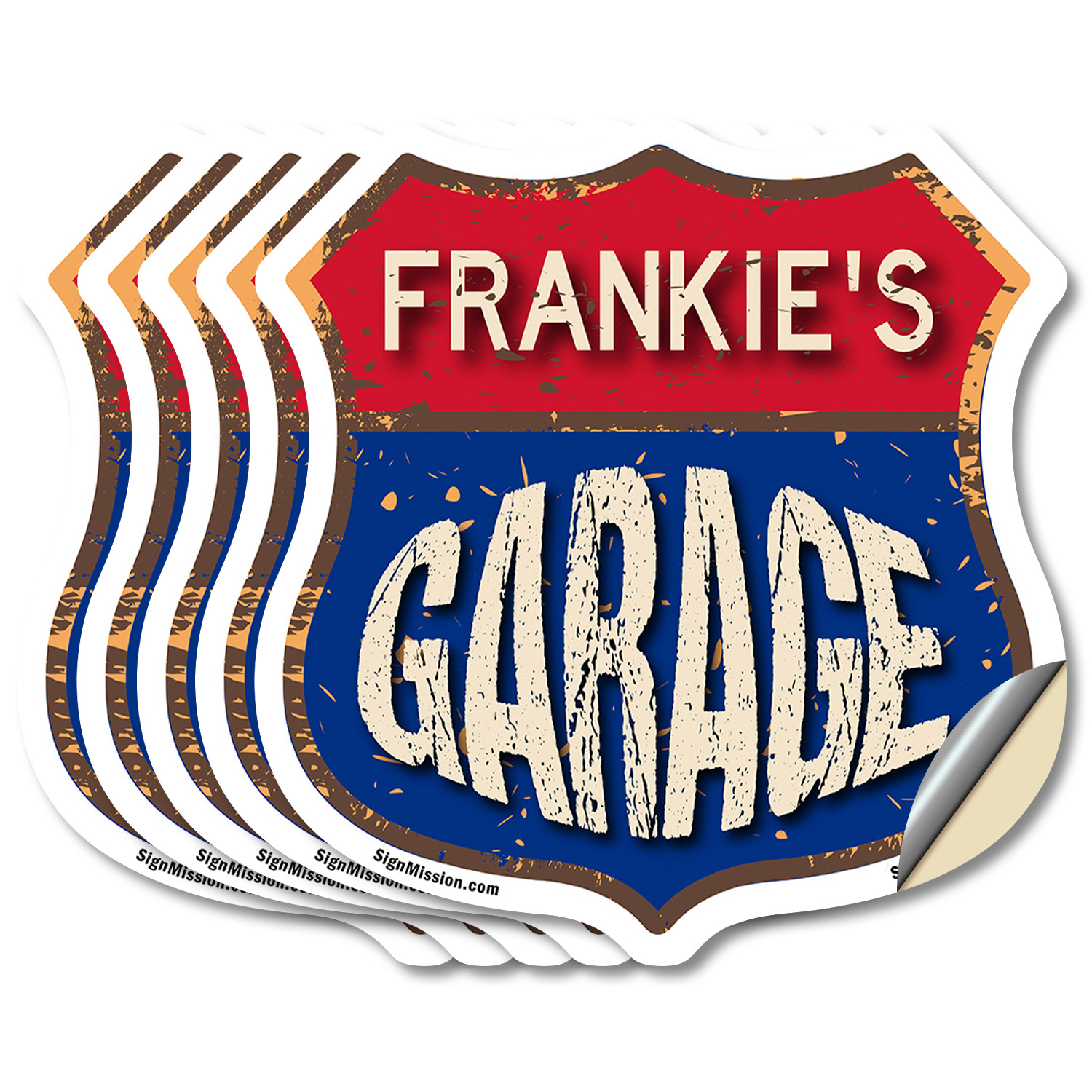 Frankie's Garage Shield Shaped Sign Weather Resistant Crafted in the USA - Picture 26 of 41