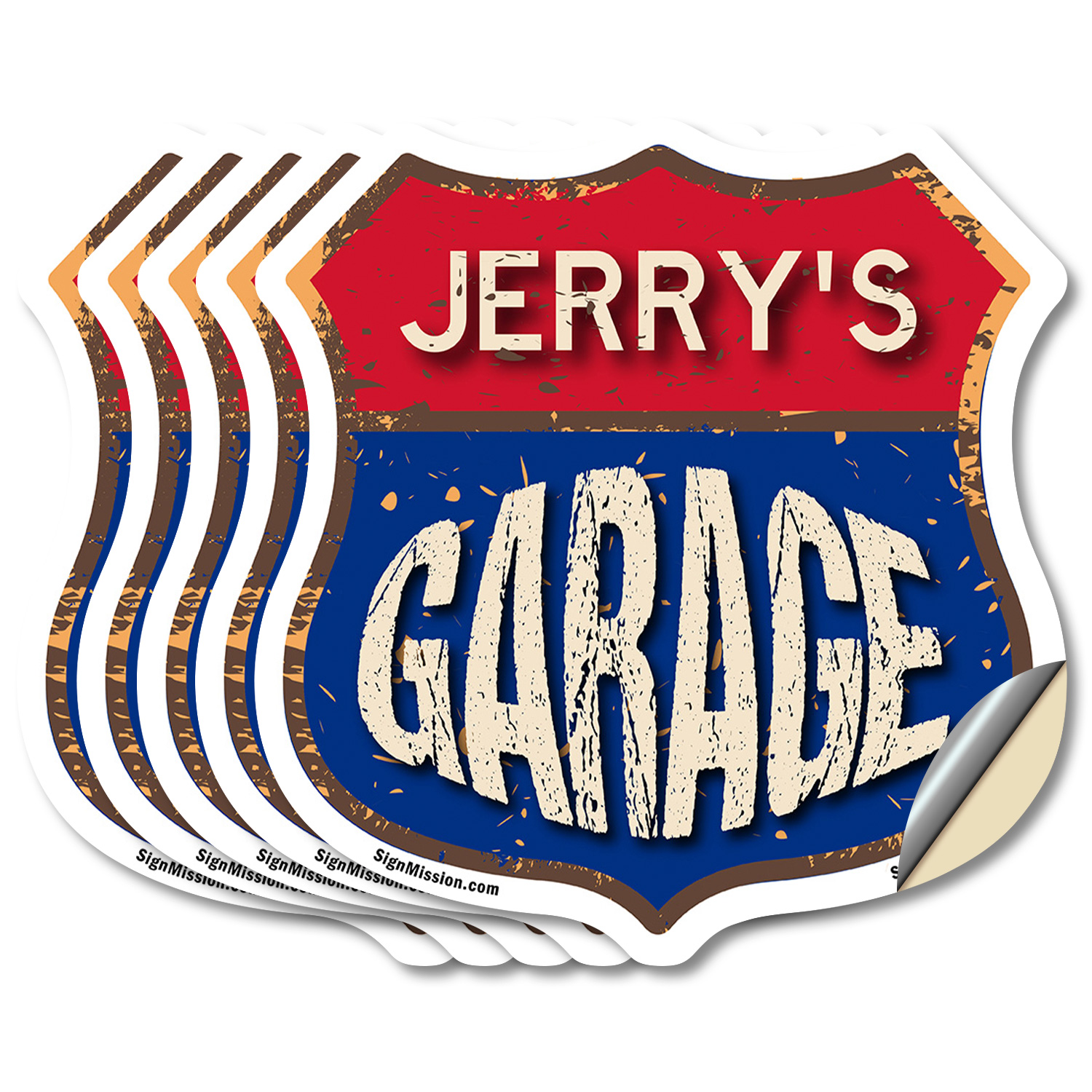 Jerry's Garage Shield Shaped Sign Weather Resistant Crafted in the USA - Picture 26 of 41