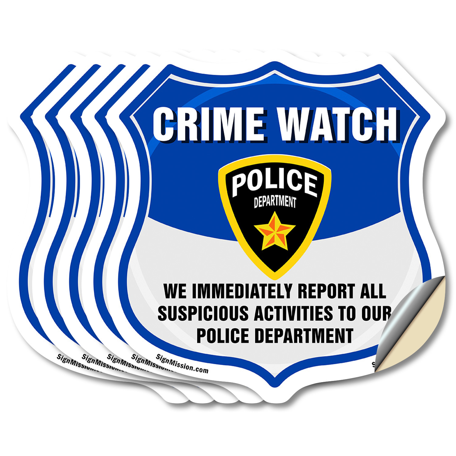 Neighborhood Crime Watch Shield Sign We Immediately Report A Shield Shaped Sign - Picture 26 of 41
