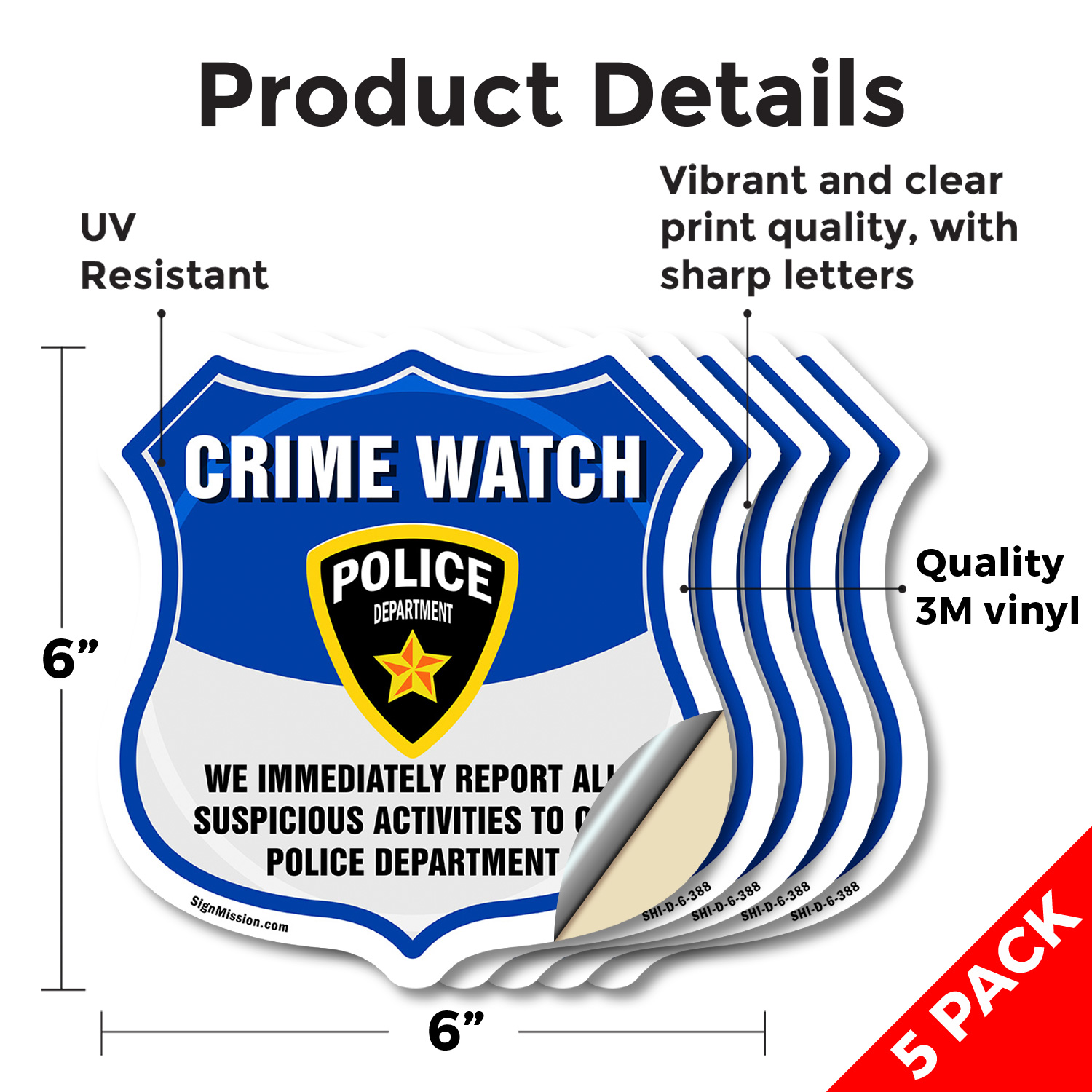 Neighborhood Crime Watch Shield Sign We Immediately Report A Shield Shaped Sign - Picture 27 of 41