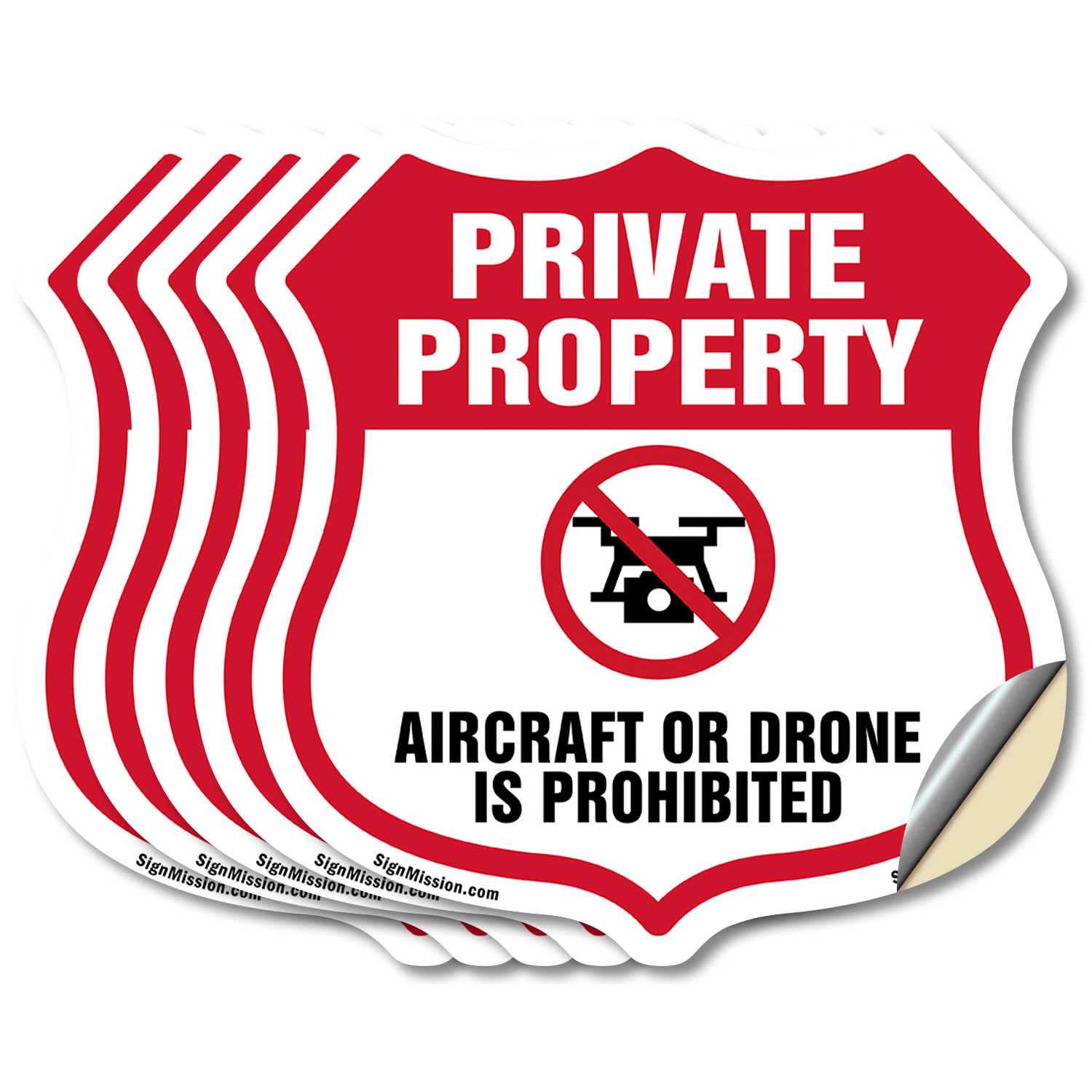 No Drone Shield Sign Aircraft Or Drone Is Prohibited Shield Shaped Sign - Picture 34 of 49