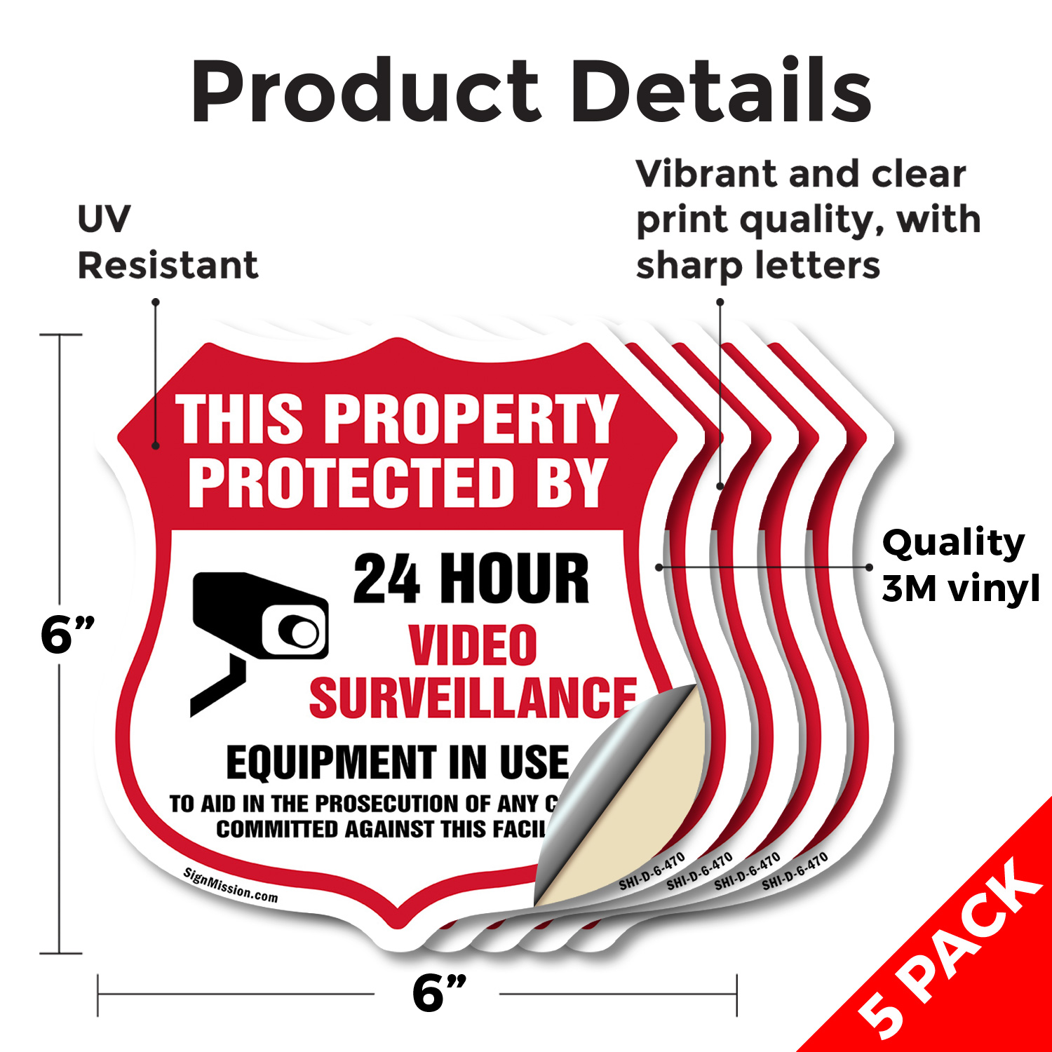 Video Surveillance Shield Sign This Property Protected By 24 Shield Shaped Sign - Picture 27 of 41