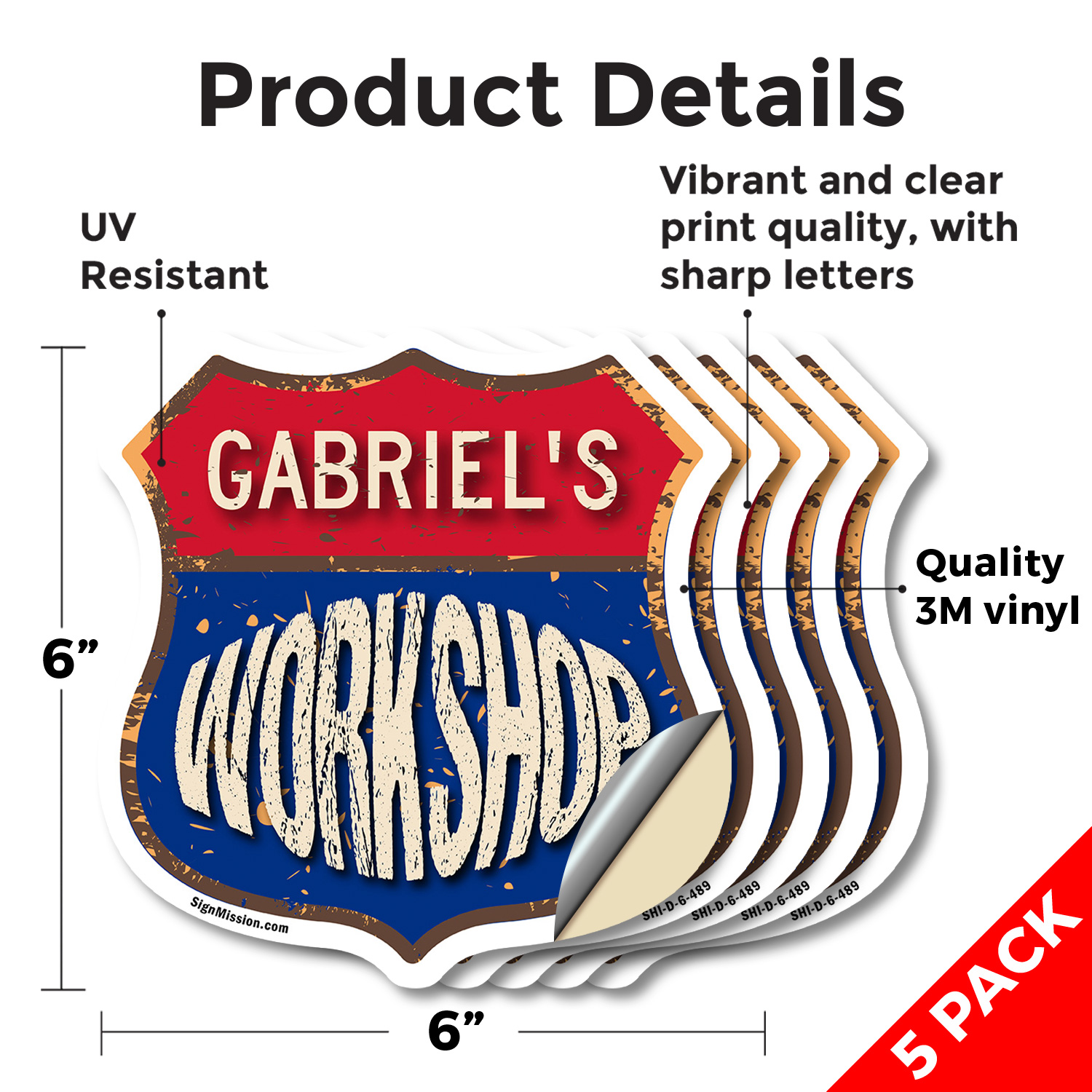 Gabriel's Workshop Shield Shaped Sign Weather Resistant Crafted in the USA - Picture 27 of 41
