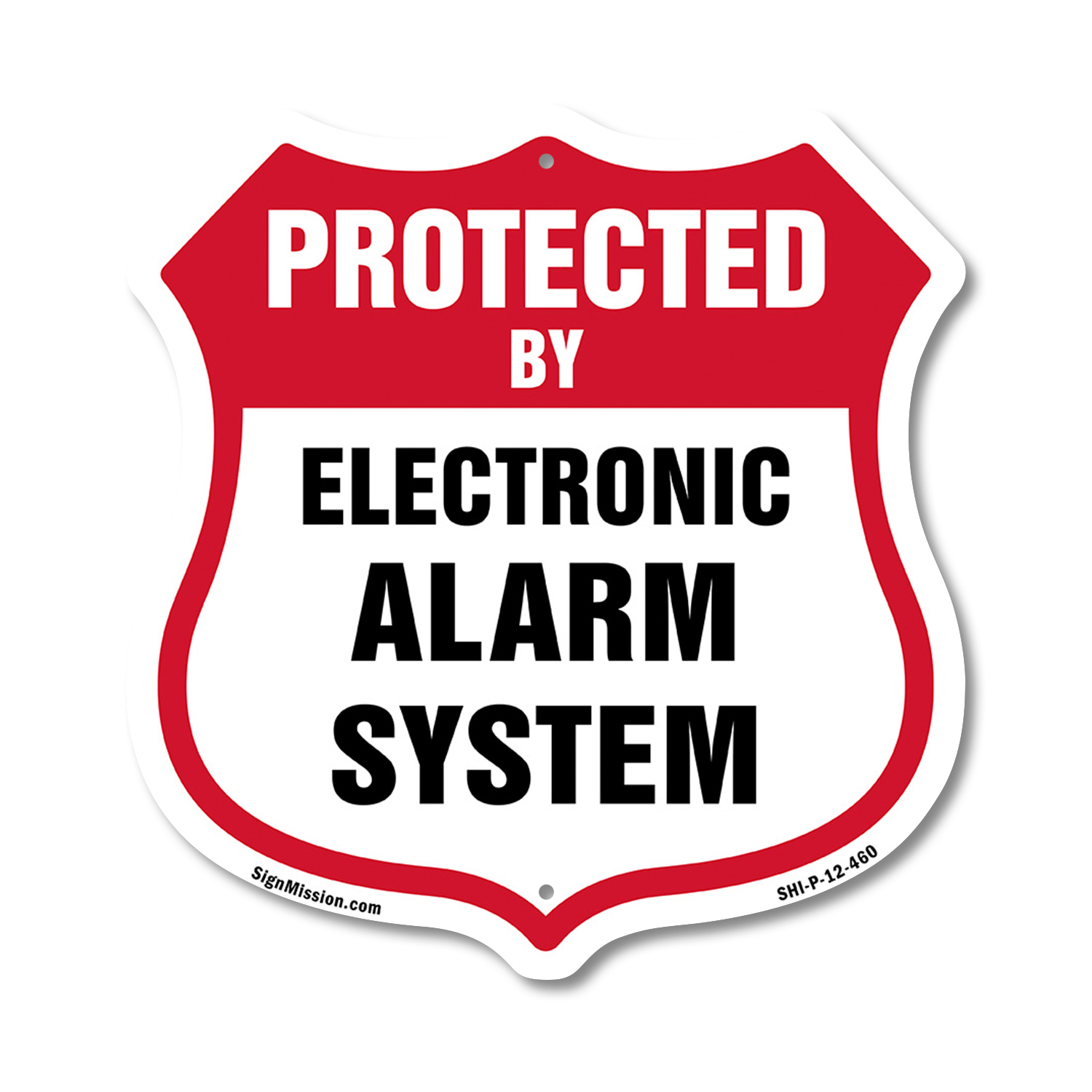 Security Alarm Shield Sign Protected By Electronic Alarm Sys Shield Shaped Sign - Picture 32 of 41