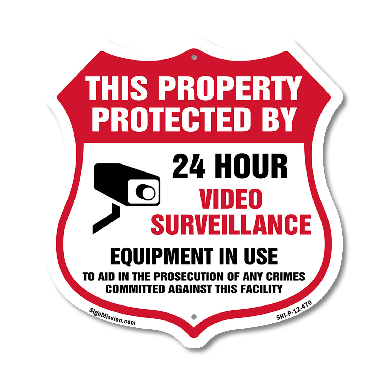 Video Surveillance Shield Sign This Property Protected By 24 Shield Shaped Sign - Picture 32 of 41