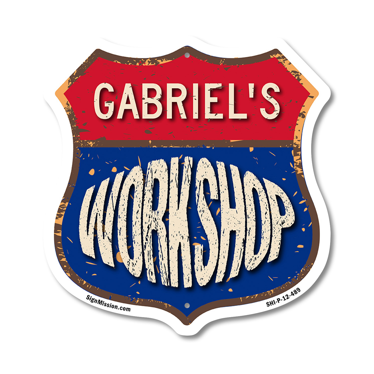 Gabriel's Workshop Shield Shaped Sign Weather Resistant Crafted in the USA - Picture 32 of 41