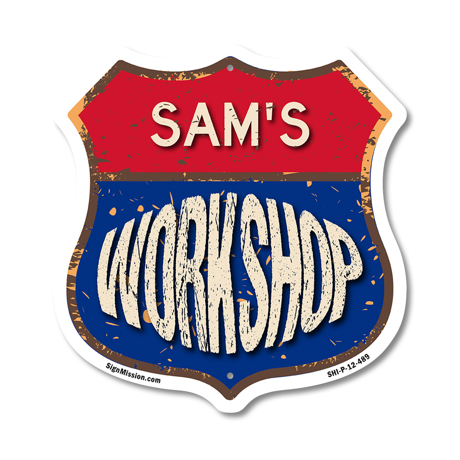 Sam's Workshop Shield Shaped Sign Weather Resistant Crafted in the USA - Picture 32 of 41