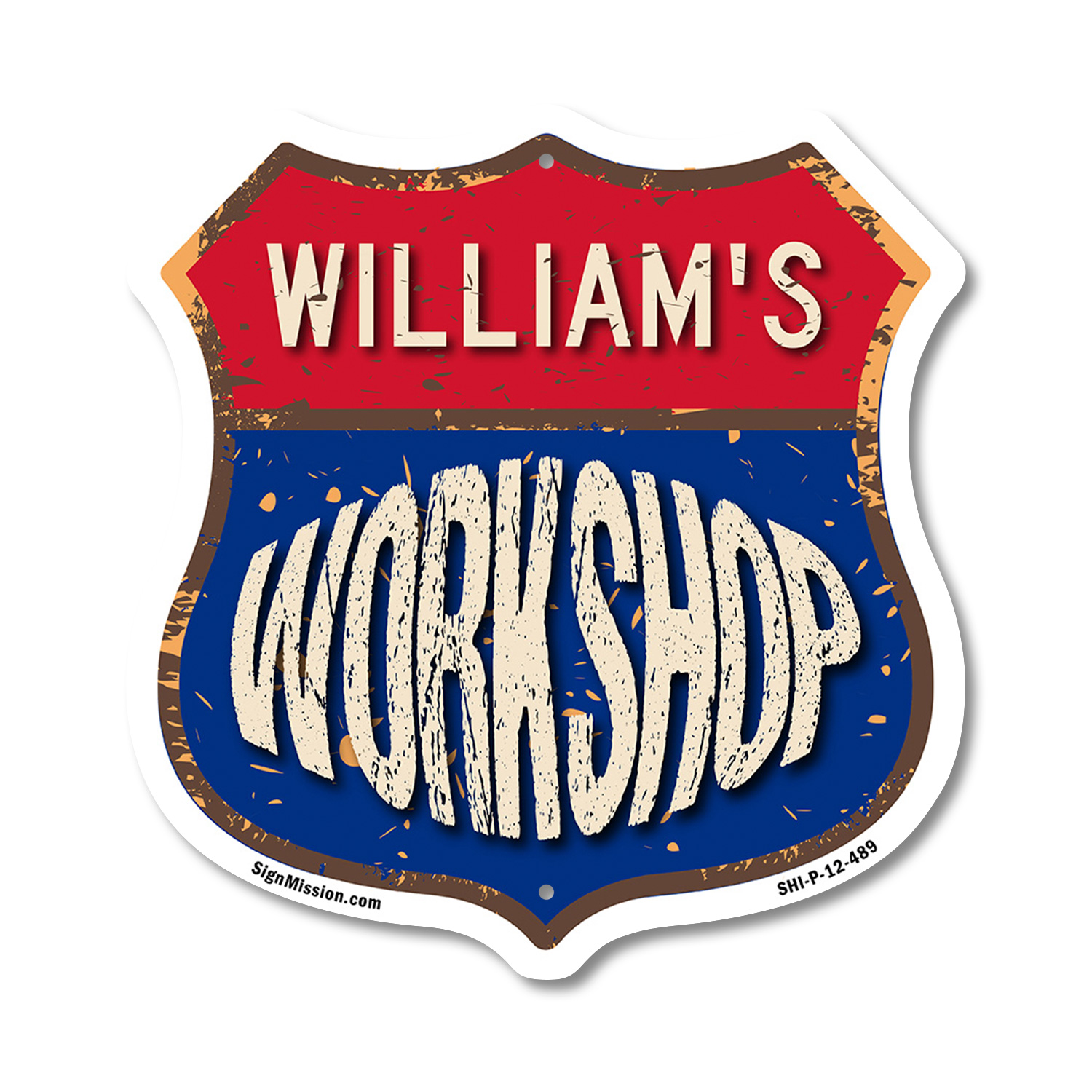 William's Workshop Shield Shaped Sign Weather Resistant Crafted in the USA - Picture 32 of 41