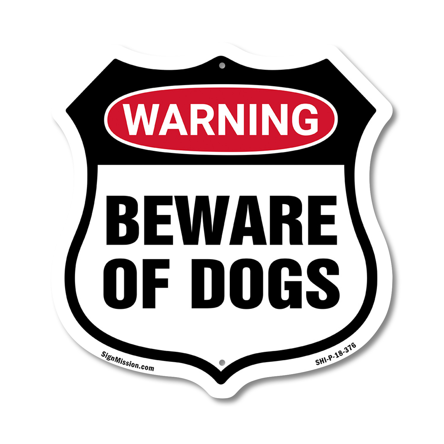 Dog Warning Shield Sign Beware Of Dogs Shield Shaped Sign Weather Resistant - Picture 34 of 37