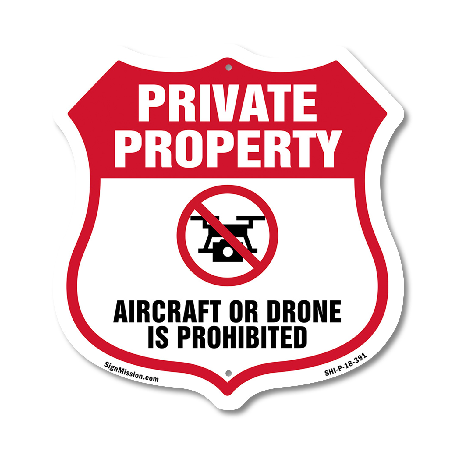 No Drone Shield Sign Aircraft Or Drone Is Prohibited Shield Shaped Sign - Picture 42 of 49