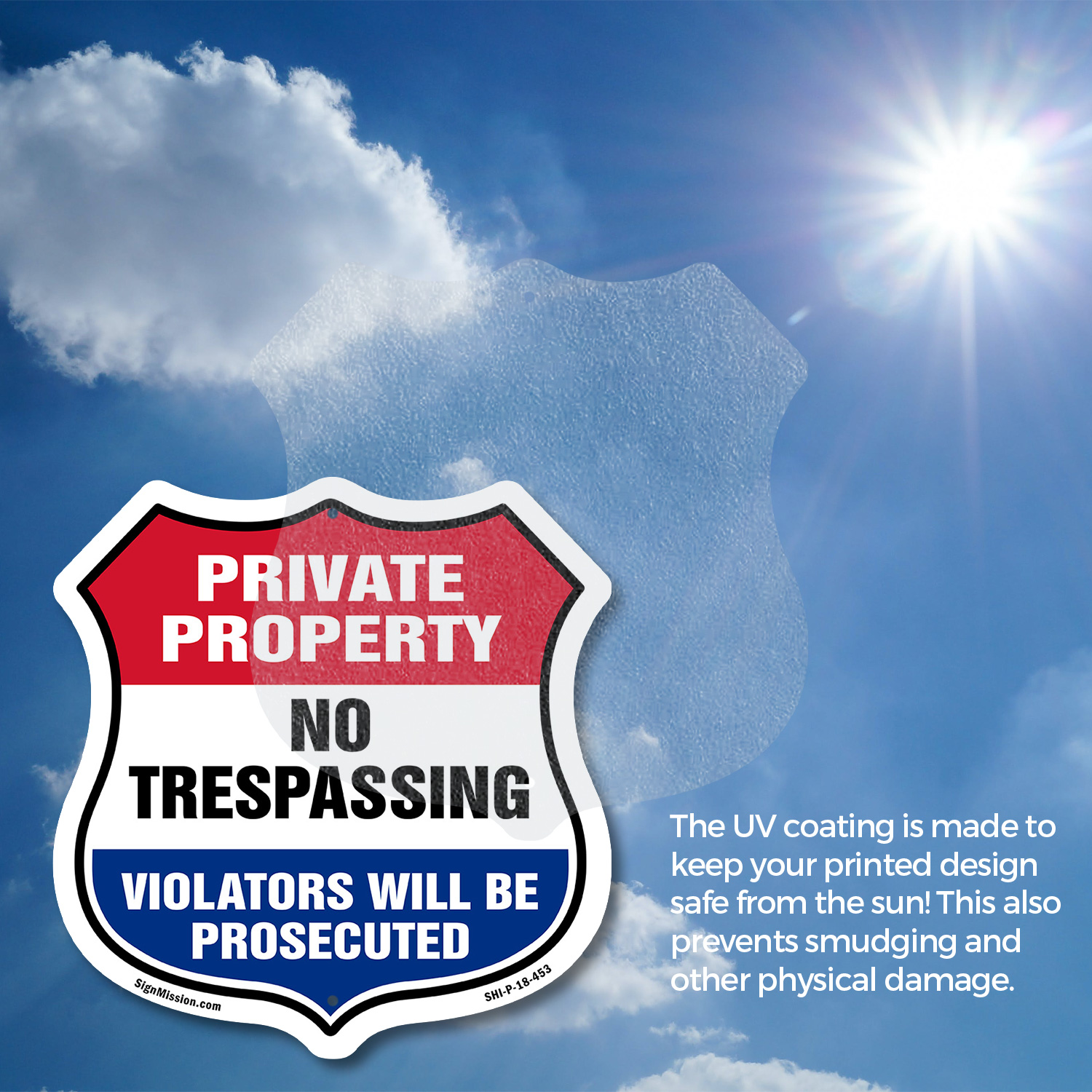 Private Property Shield Sign No Trespassing Violators Will B Shield Shaped Sign - Picture 16 of 41