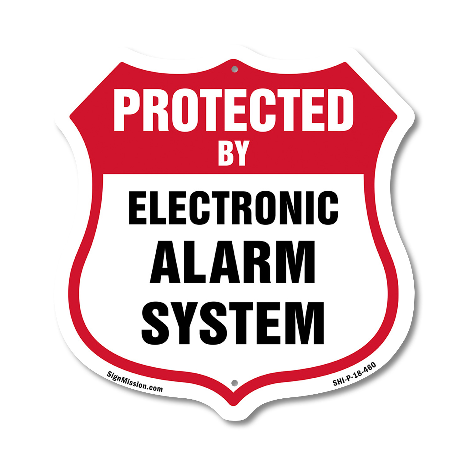 Security Alarm Shield Sign Protected By Electronic Alarm Sys Shield Shaped Sign - Picture 34 of 41