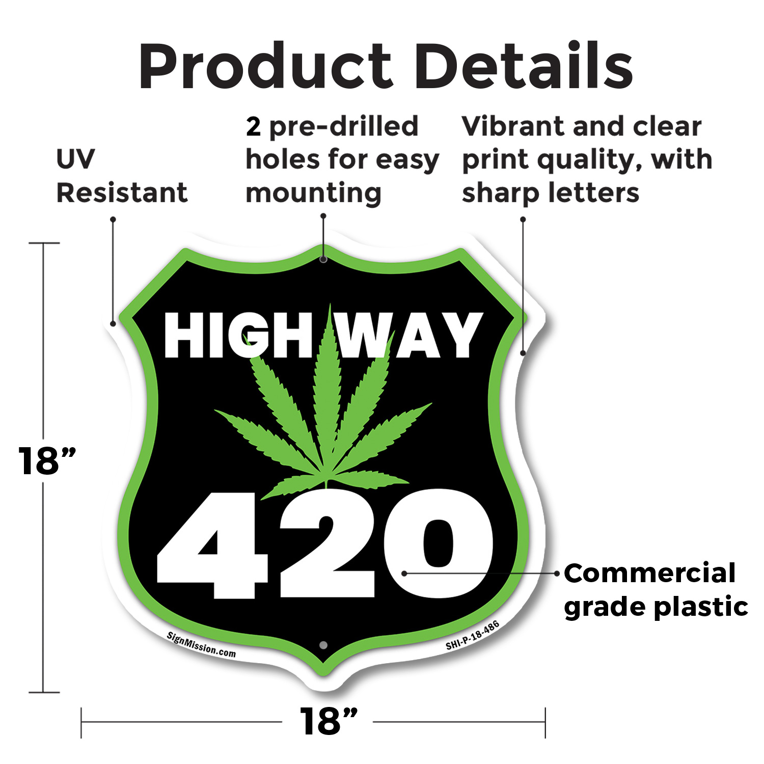 Highway 420 Leaf Shield Shaped Sign Weather Resistant Crafted in the USA - Picture 35 of 41