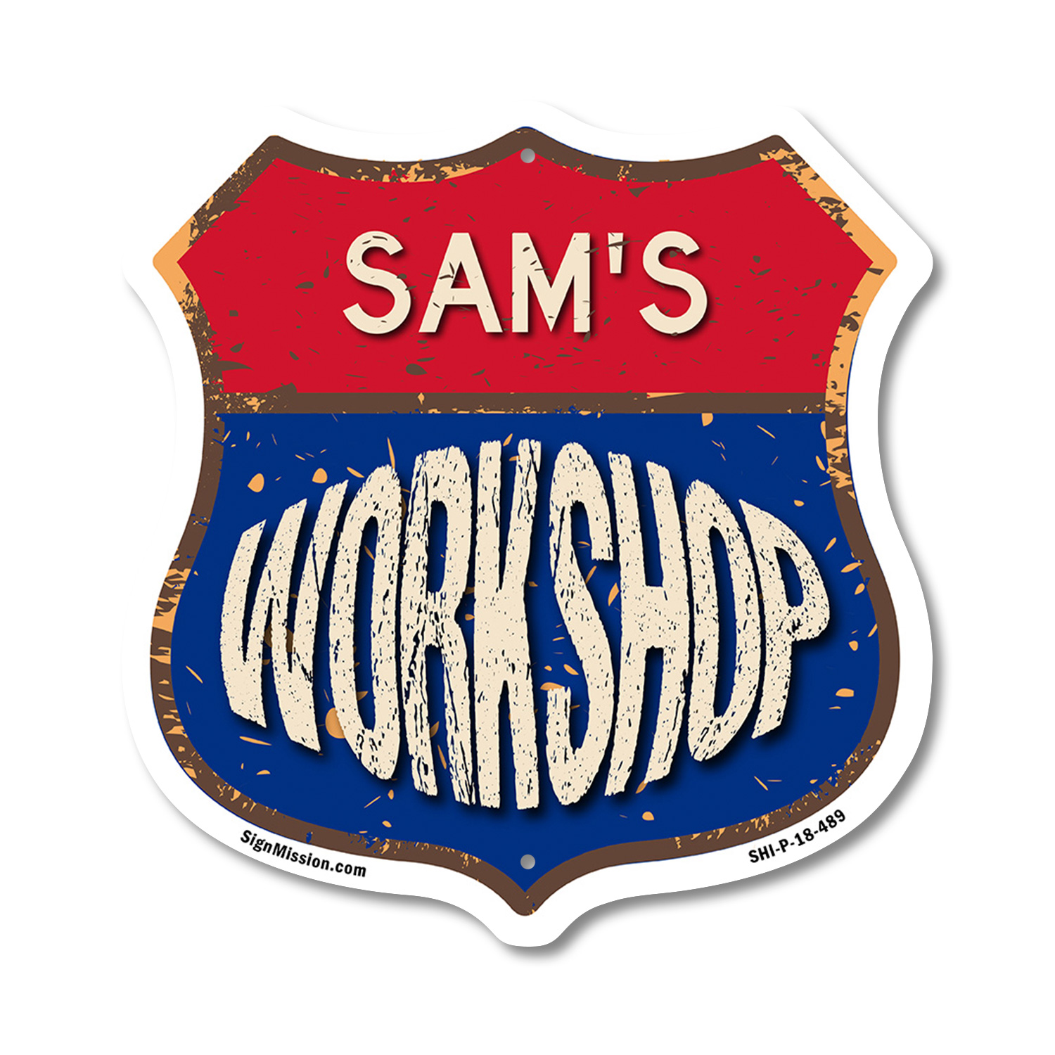 Sam's Workshop Shield Shaped Sign Weather Resistant Crafted in the USA - Picture 34 of 41