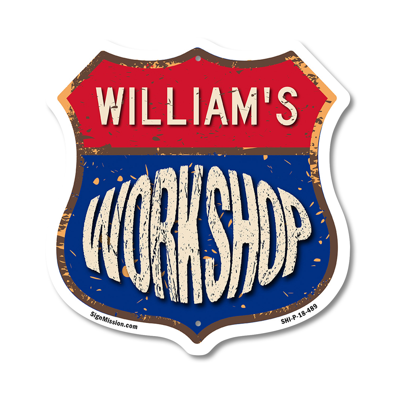 William's Workshop Shield Shaped Sign Weather Resistant Crafted in the USA - Picture 34 of 41