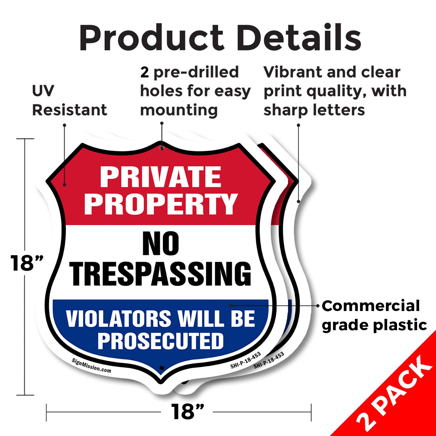 Private Property Shield Sign No Trespassing Violators Will B Shield Shaped Sign - Picture 11 of 41
