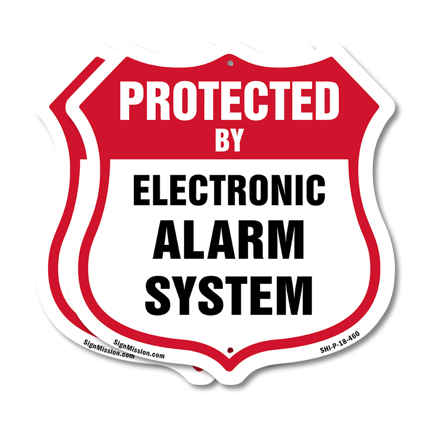 Security Alarm Shield Sign Protected By Electronic Alarm Sys Shield Shaped Sign - Picture 10 of 41