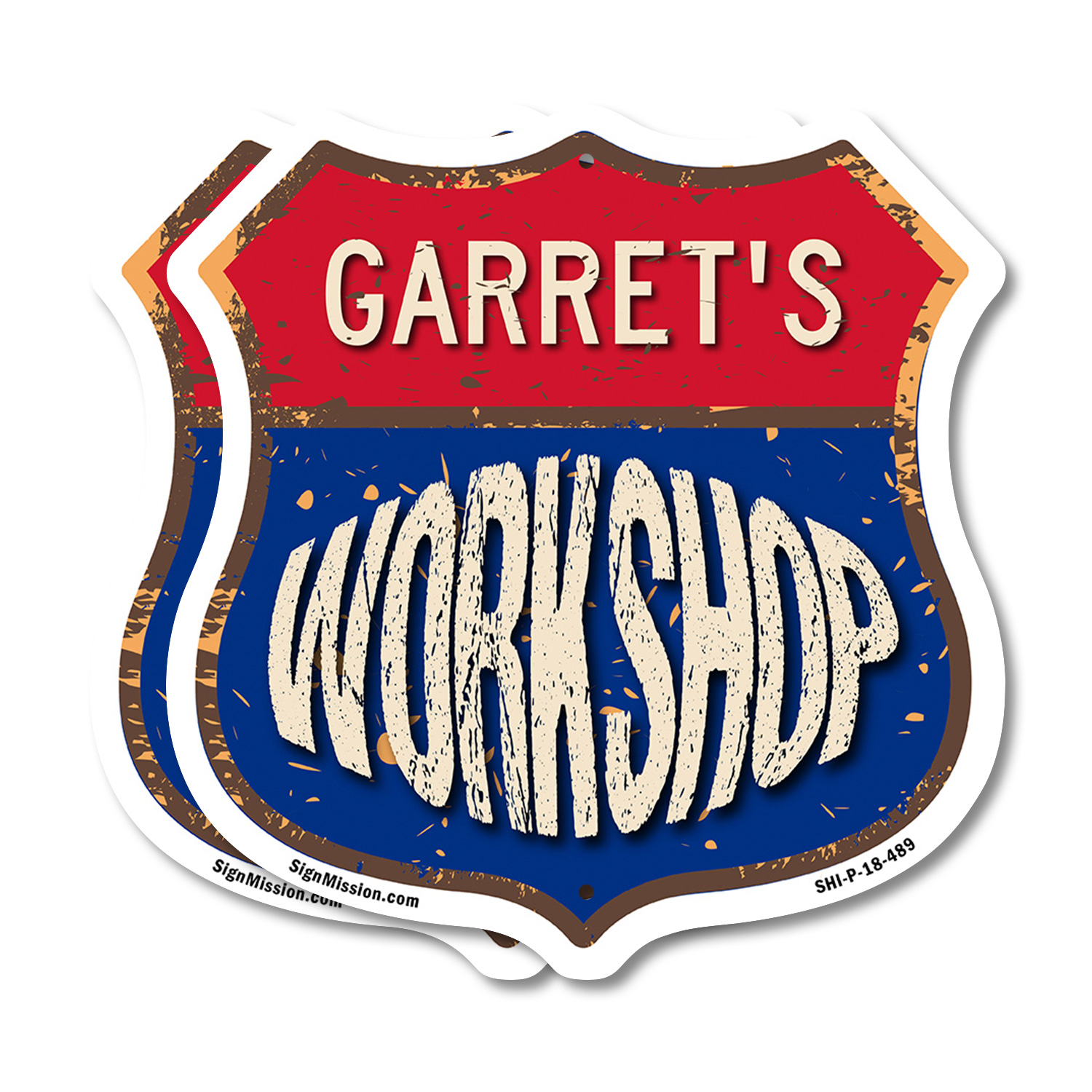 Garret's Workshop Shield Shaped Sign Weather Resistant Crafted in the USA - Picture 10 of 41