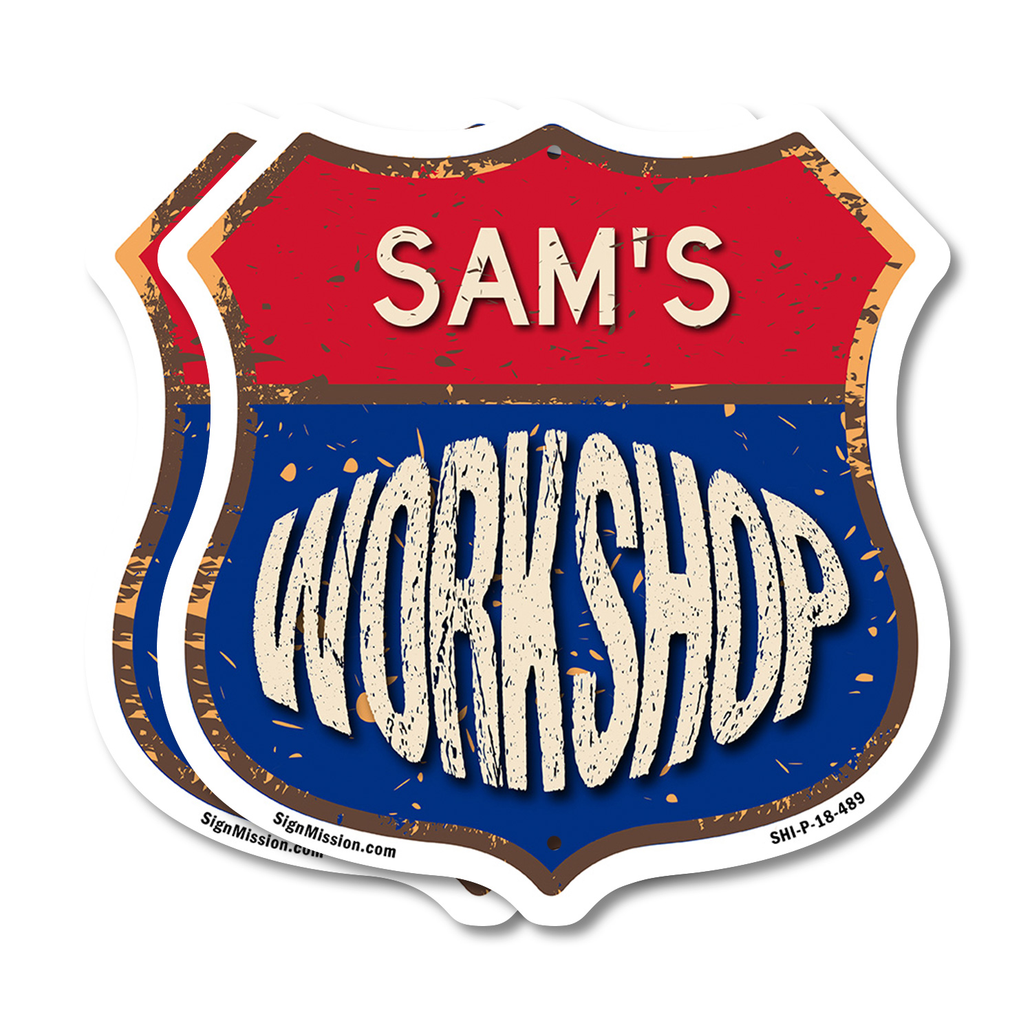 Sam's Workshop Shield Shaped Sign Weather Resistant Crafted in the USA - Picture 10 of 41