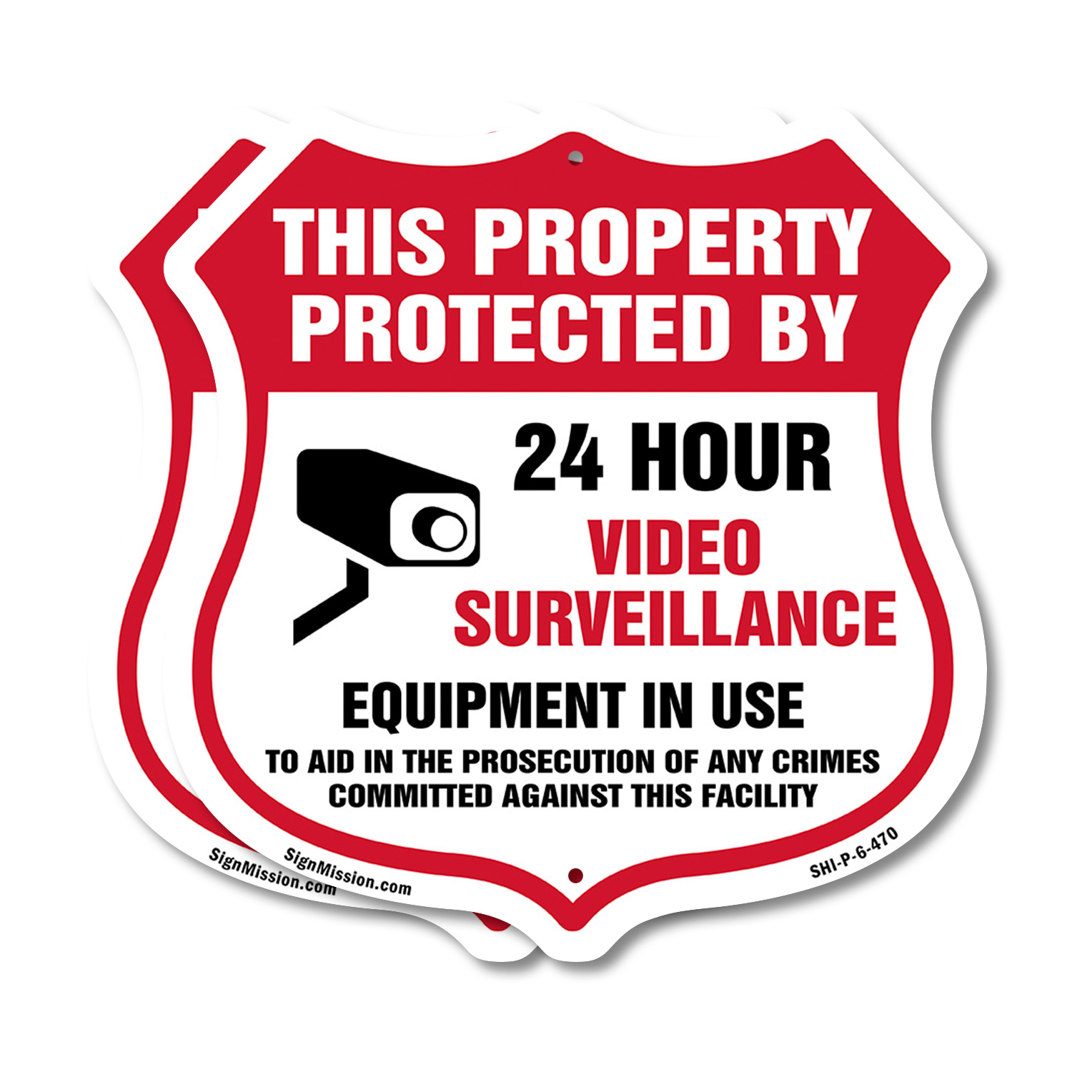 Video Surveillance Shield Sign This Property Protected By 24 Shield Shaped Sign - Picture 18 of 41