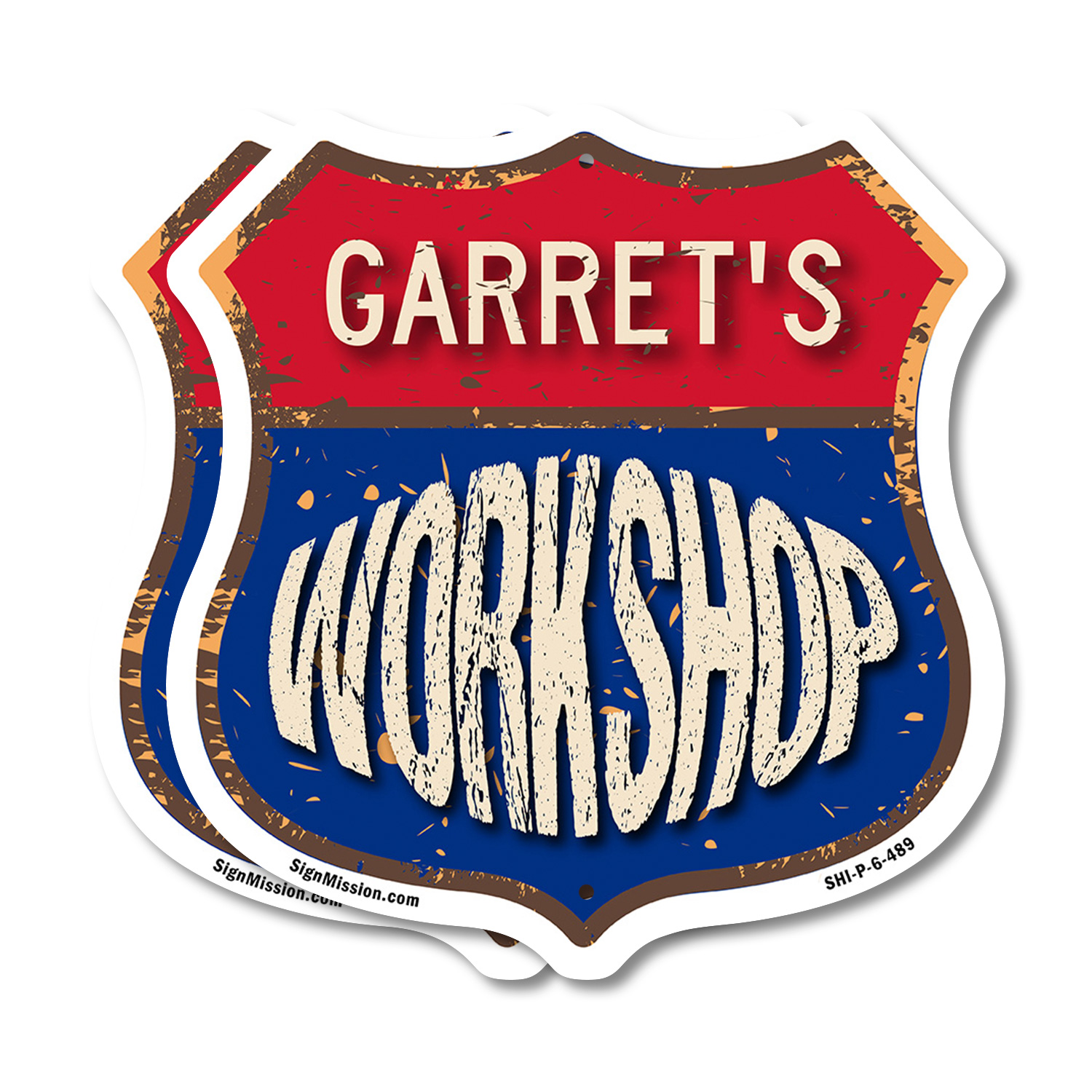 Garret's Workshop Shield Shaped Sign Weather Resistant Crafted in the USA - Picture 18 of 41
